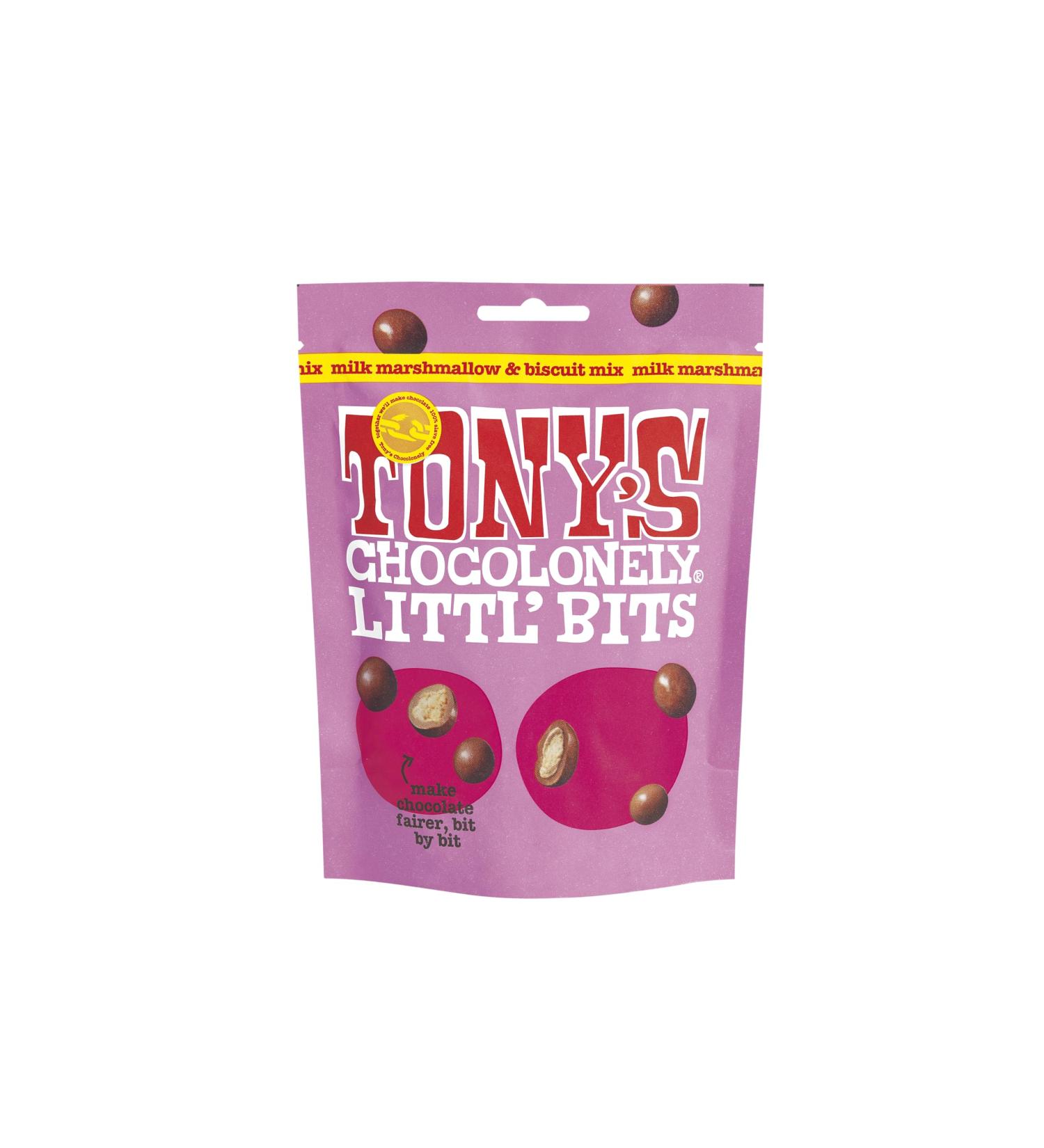 Tony's Chocolonely Milk Marshmallow Biscuit Mix Chocolate Balls - 100g Sharing Box - Buy Online on GoSupps.com