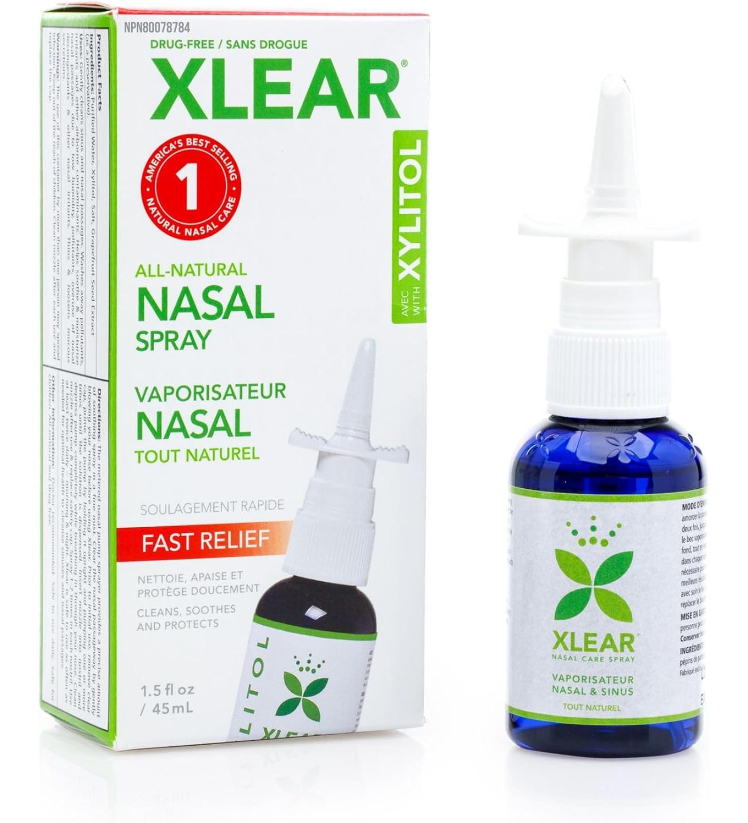 Xlear Natural Saline Nasal Spray with Xylitol 1.5 fl oz (Pack of 3) - Standard Packaging - Buy Online on GoSupps.com