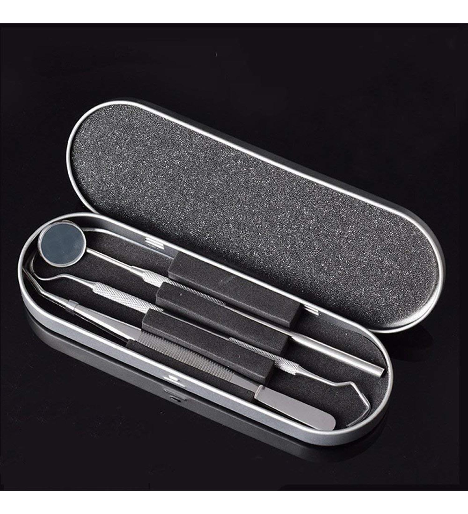 Dental Tools Kit - Stainless Steel Scaler, Mirror, Scraper, Pick, Tweezers - Plaque and Calculus Remover Set for Home & Pet Oral Hygiene - Dentist Instruments - Buy Online on GoSupps.com