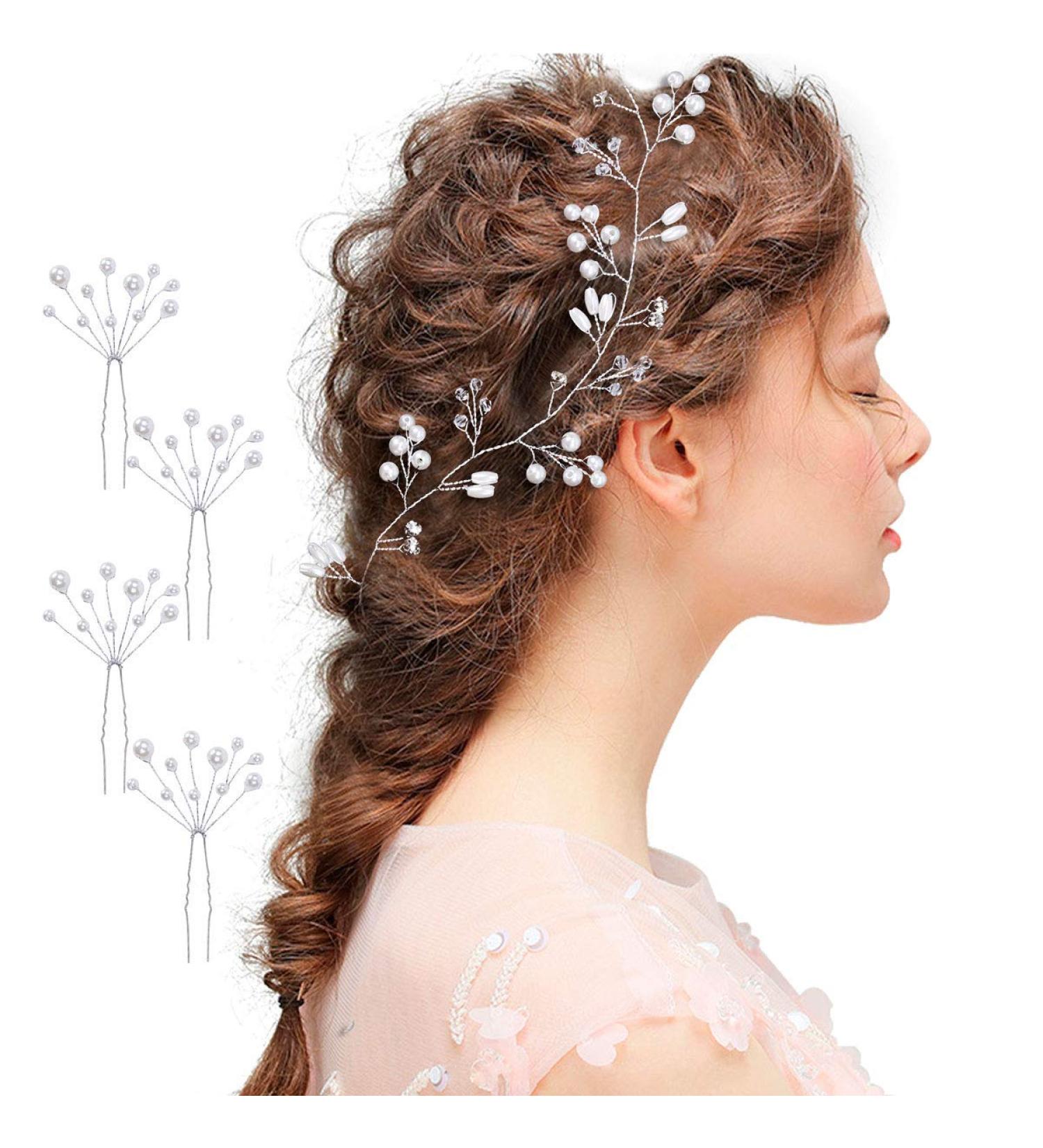 50cm Hair Jewelry for Weddings | Fashion Hair Band with Beads & Rhinestones - Bride & Girls Hair Accessories (1 Pack) - Buy Online on GoSupps.com