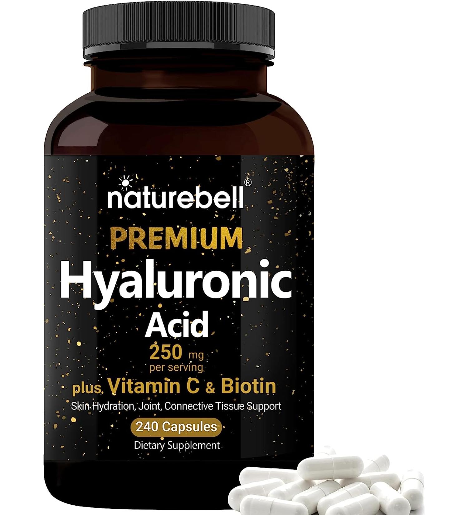 NatureBell Hyaluronic Acid 250mg - 240 Capsules | Premium Quality - Buy Online on GoSupps.com