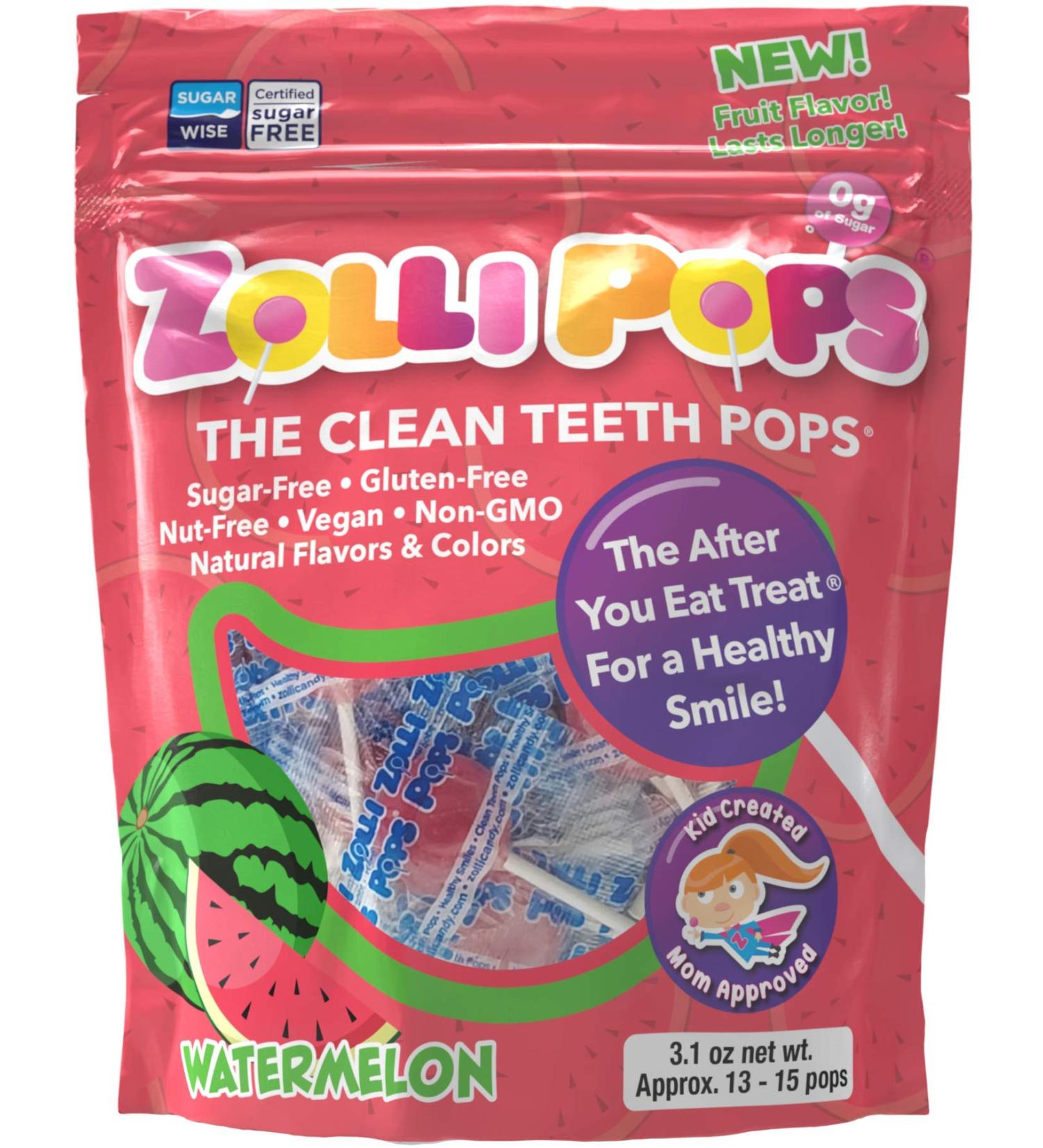 Zollipops The Clean Teeth Pops Watermelon 3.1 oz - Buy Online on GoSupps.com