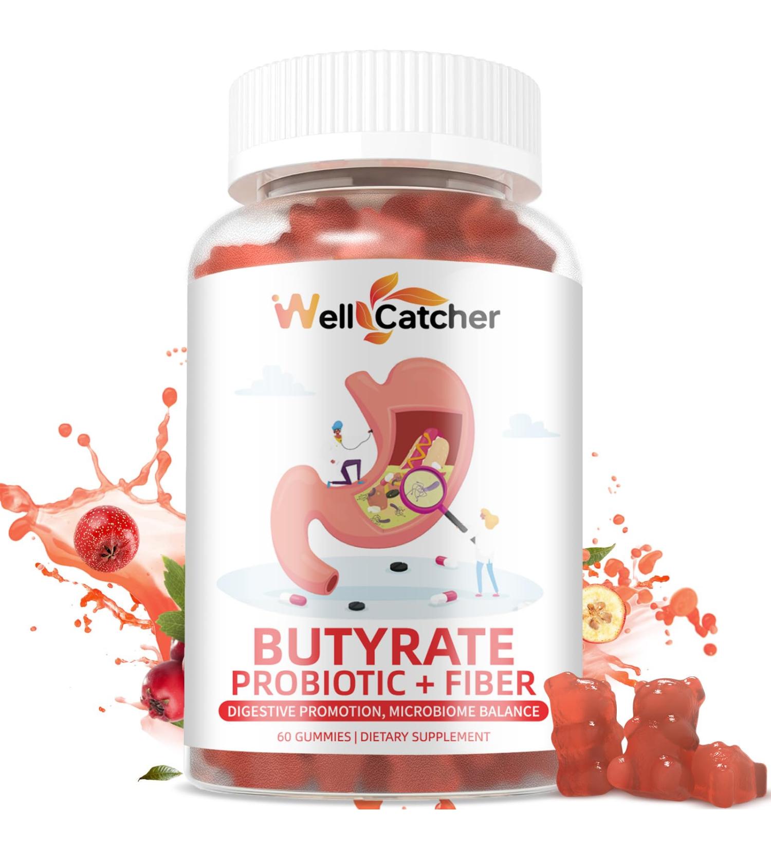 Butyrate Gummies Gut Health Supplement: Butyrate with Probiotic & Prebiotic Fiber Gummies for Women Men Sugar Free Digestive & Energy Metabolism Support Vegan Hawthorn Flavor 30 Days Supply - Buy Online on GoSupps.com