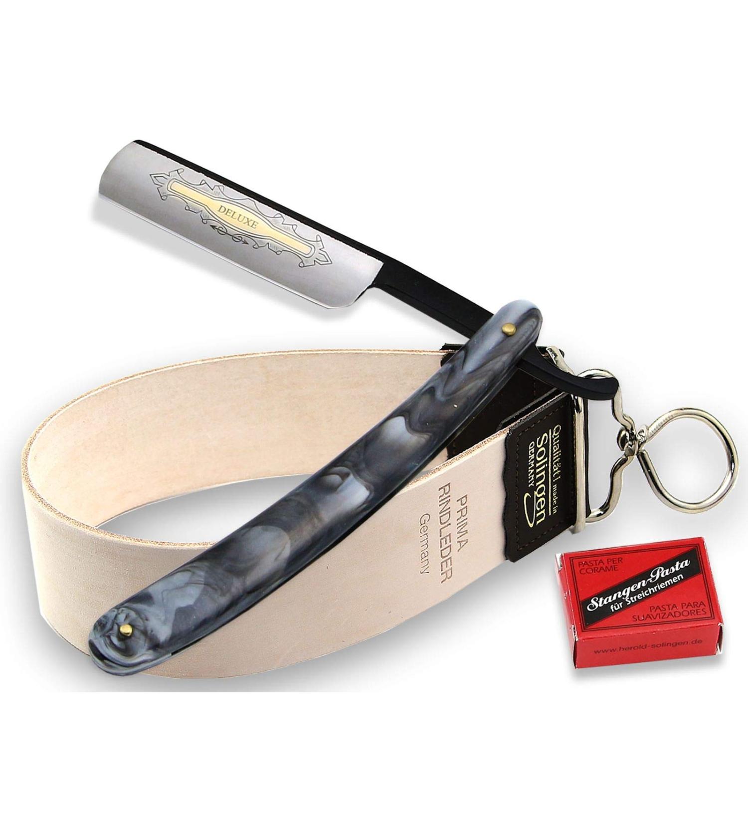 Premium Solingen Razor with Leather Strap & Grinding Paste - International Shipping Available - Buy Online on GoSupps.com
