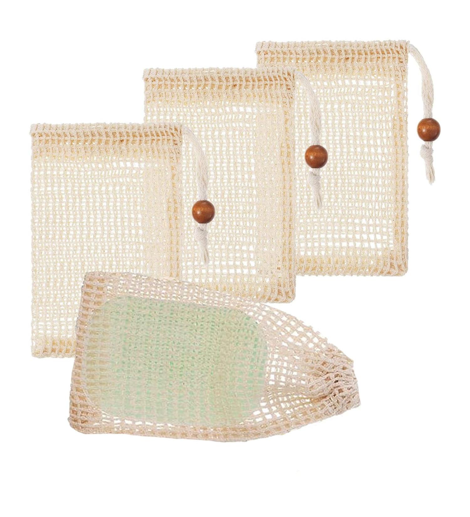4 Pack Soap Bags - Perfect for Solid Shampoo Bathing Peeling & Travel | Eco-Friendly Soap Sacks for Foaming & Drying - Buy Online on GoSupps.com