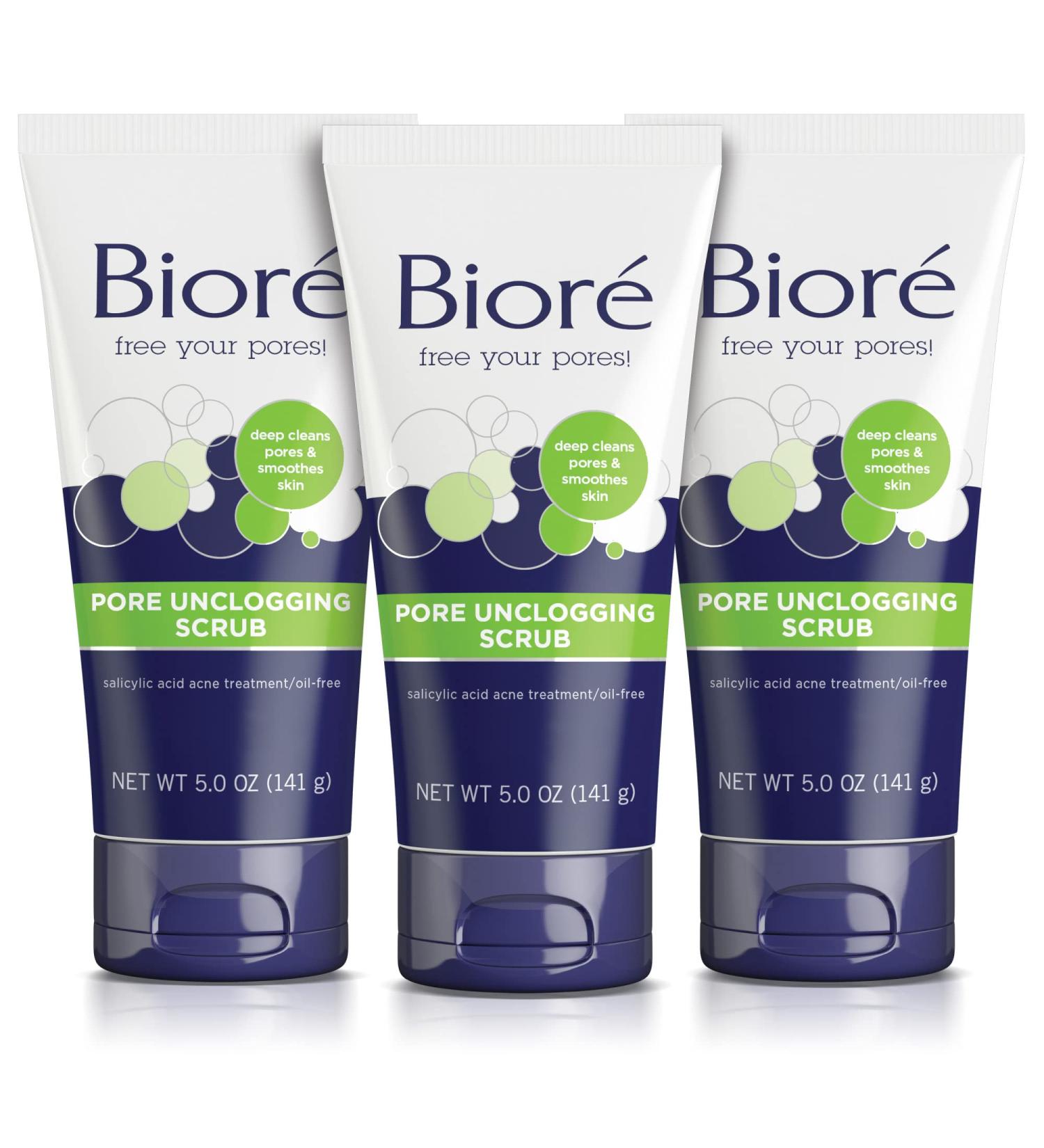 Bior Pore Unclogging Scrub with Salicylic Acid - Oil-Free Face Scrub (Pack of 3, 5oz each) - Buy Online on GoSupps.com