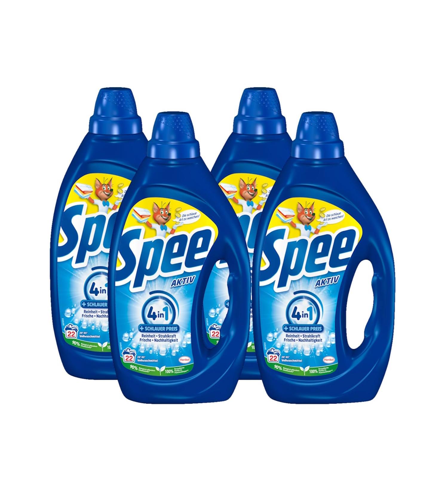 Buy Spee Active Gel Universal Detergent 4+1 88 Wash Loads Eco-Friendly Liquid with Purity & Freshness 990ml (4-Pack) for International Shipping - Buy Online on GoSupps.com