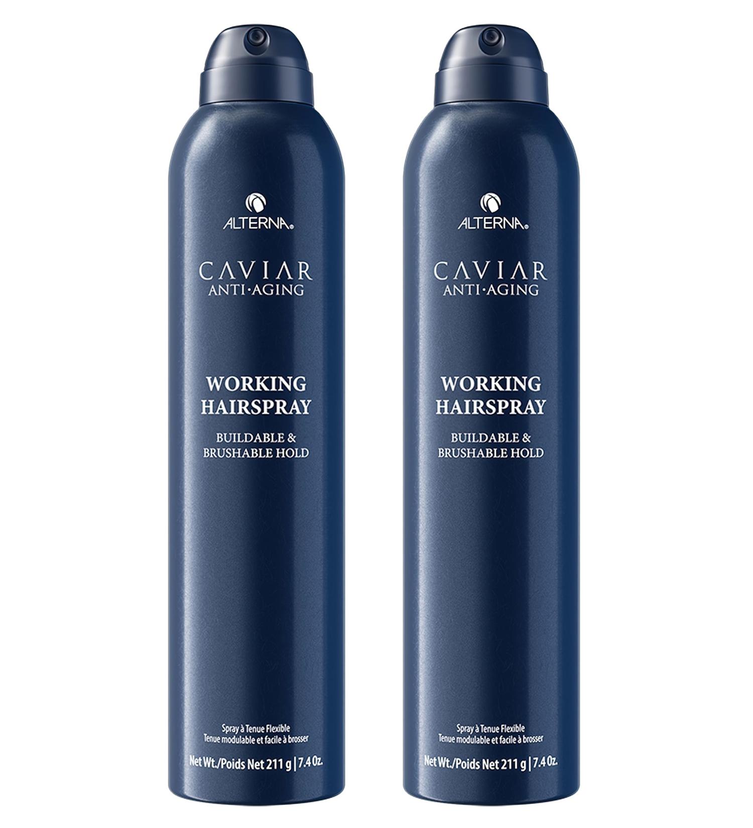 Alterna Caviar Anti-Aging Professional Styling Working Hair Spray Ultra-dry Brushable Helps Control Frizz & Adds Shine Sulfate Free Pack of 2 3.7 Fl Oz (Pack of 2) - Buy Online on GoSupps.com
