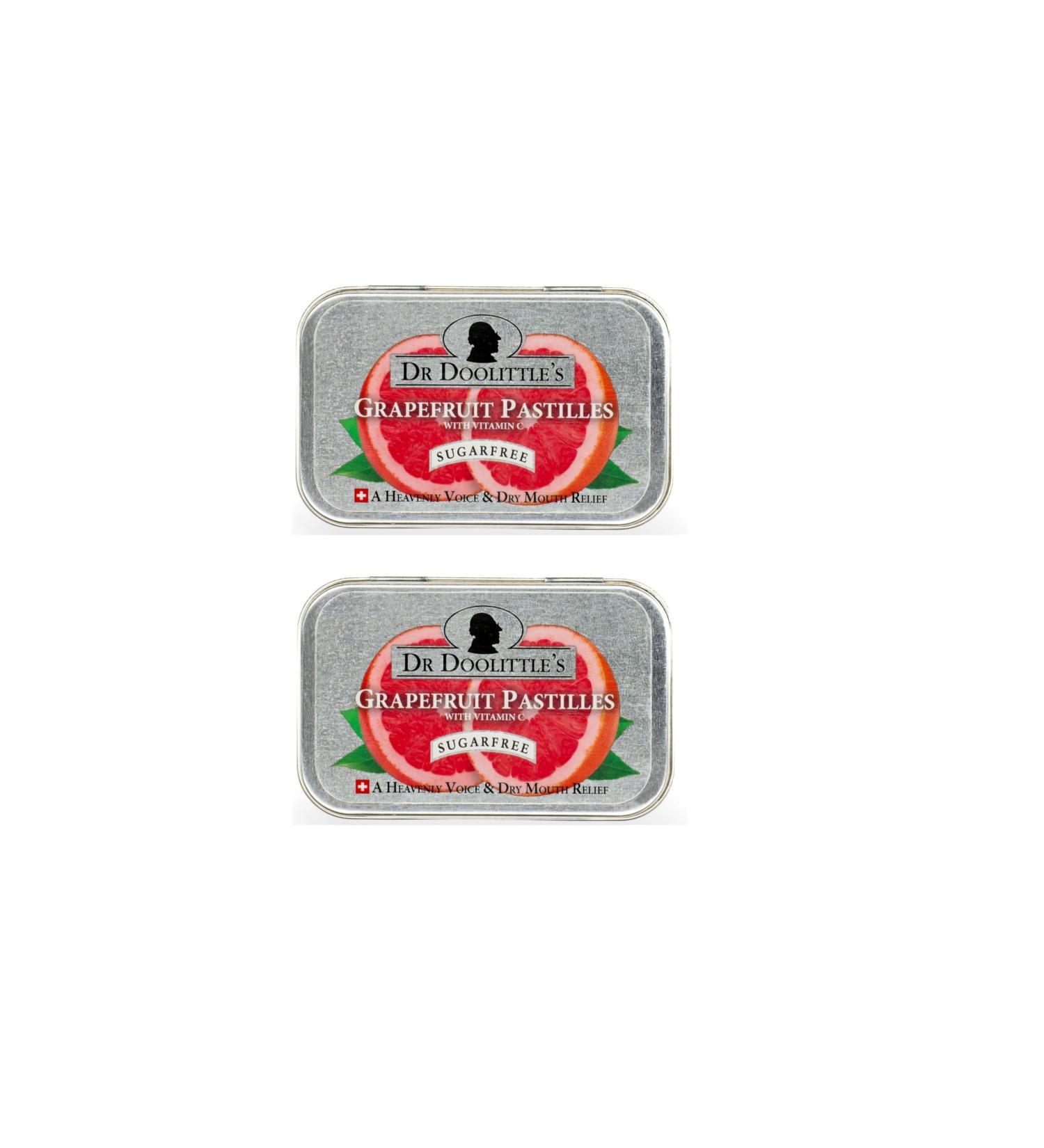 Dr. Doolittle s Sugar Free Pastilles with Stevia for Voice and Throat Grapefruit Flavor 2.12 Ounce Tin approximately 25 Count Package 2 Pack - Buy Online on GoSupps.com