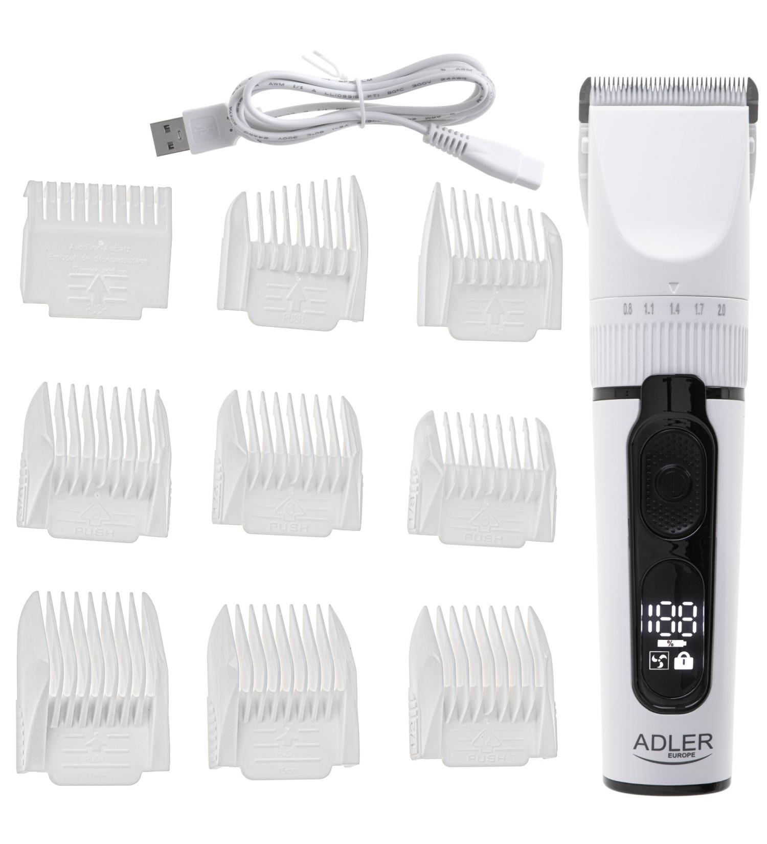 ADLER EUROPE Hair Trimmer Beard Trimmer Razor for Men & Boys Waterproof Wireless Rechargeable USB Hair Trimmer IPX6 LED Display - Buy Online on GoSupps.com