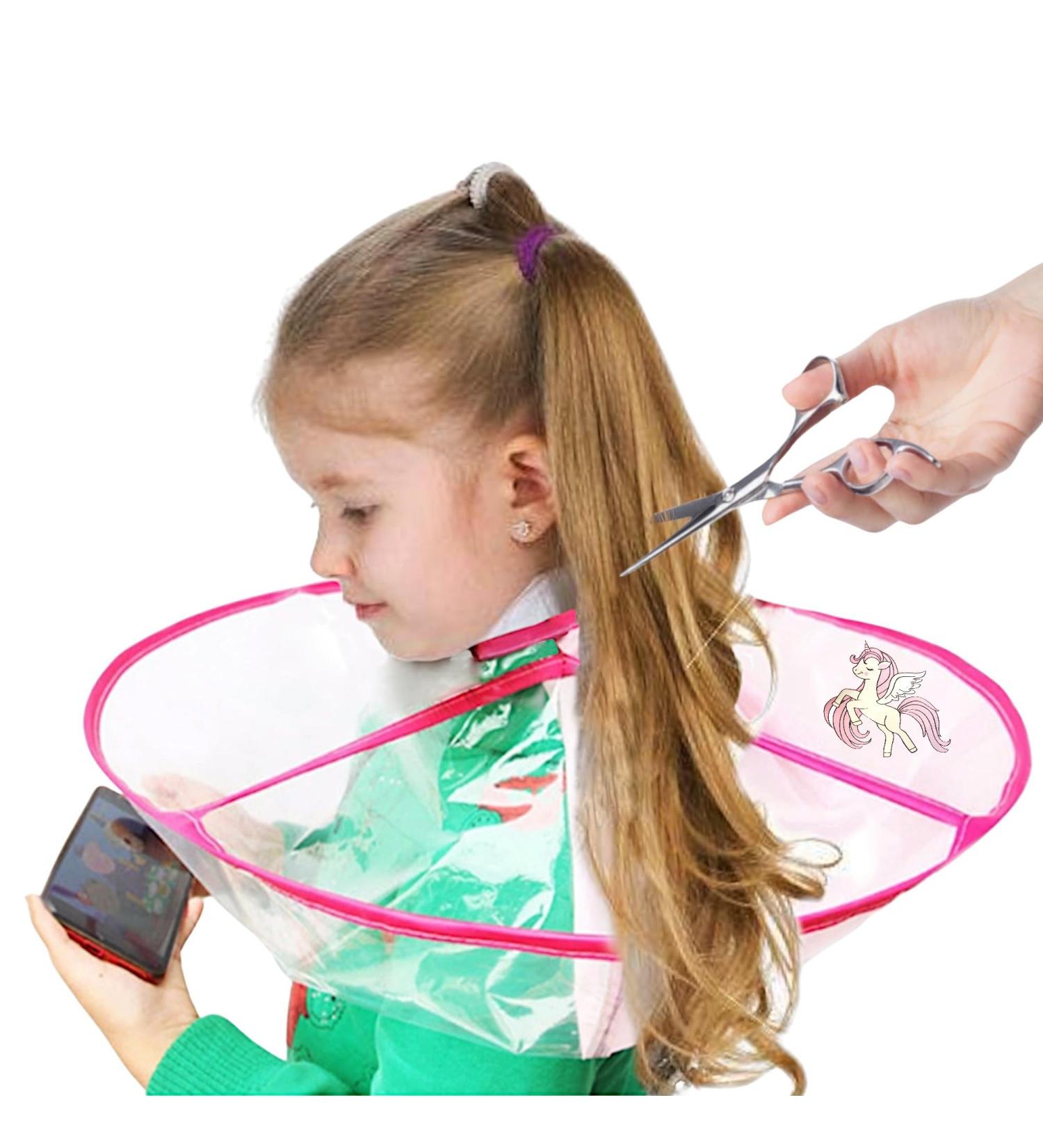 Gusto hairdressing salon hair cutting cape cloak hairdressing salon cape for haircut hairdresser apron cloth tool with hairdresser neck brush pink unicorn