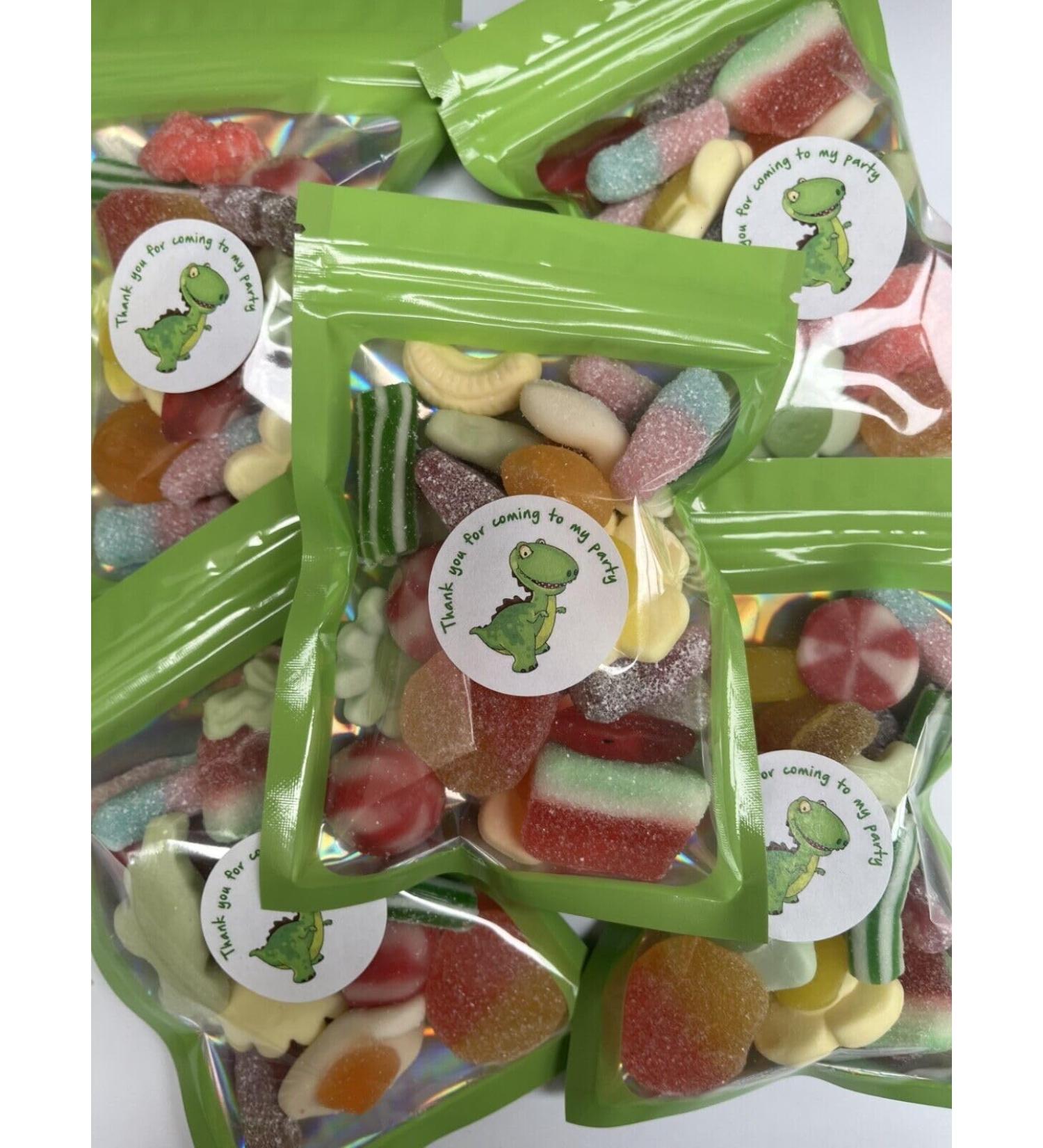 Green Dinosaur Birthday Gummy Jelly Sweet Pouch Party Bag Kids Pick n Mix x 6 - Buy Online on GoSupps.com