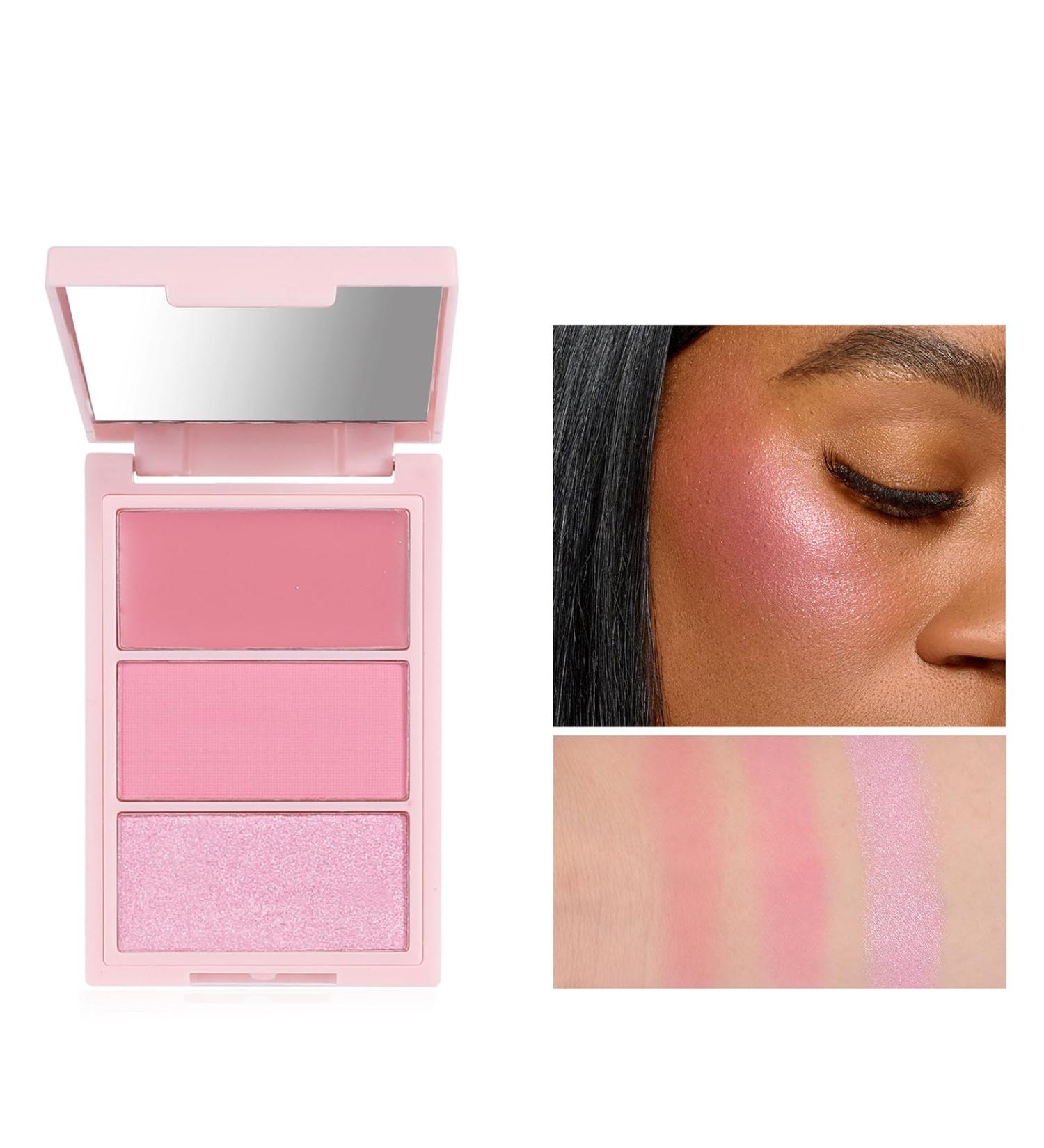 nuanzhiyuan 3 Colors Cream Powder Blush Palette for Women Natural Makeup for Various Occasions - Buy Online on GoSupps.com