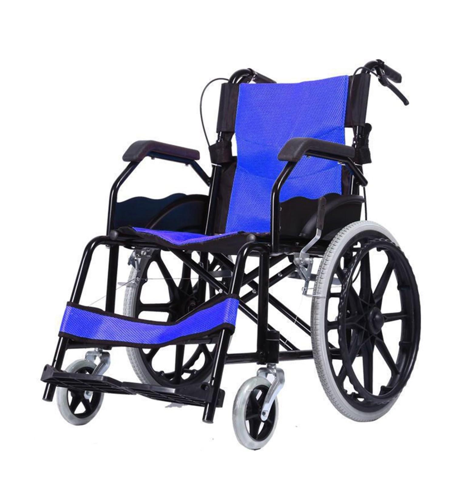 Manual Folding Wheelchair Lightweight Self-Propelled Wheelchairs Travel Elderly Disabled Portable Scooter Trolley Foldable Backrest (Color : A) - Buy Online on GoSupps.com