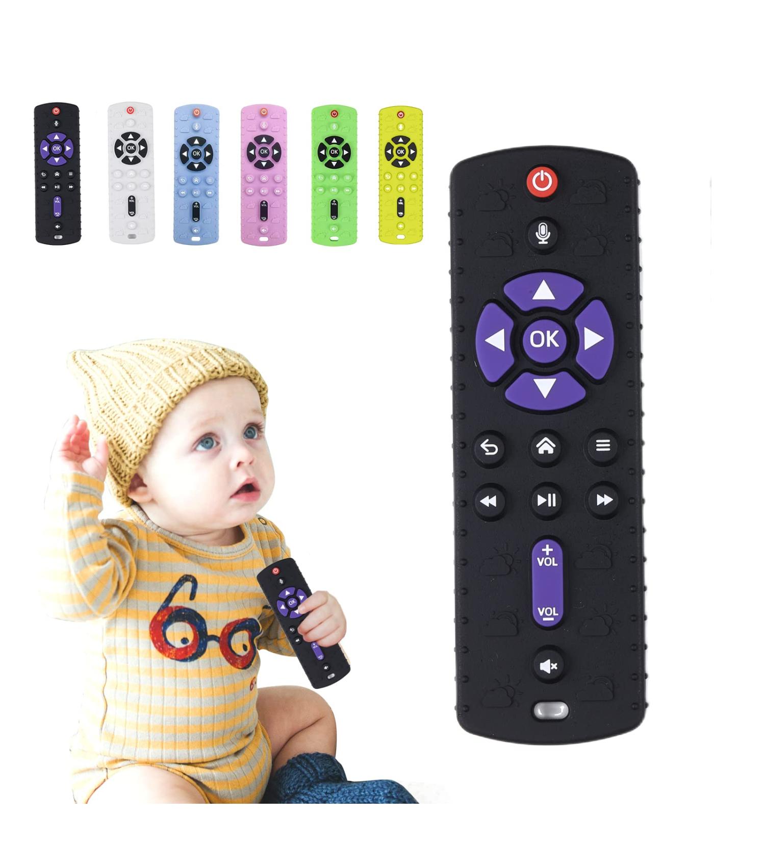 TKLake Baby Teething Toy - Remote Control Baby Teether Relief Toy for 0-6 Months Boys and Girls (Black) - Buy Online on GoSupps.com
