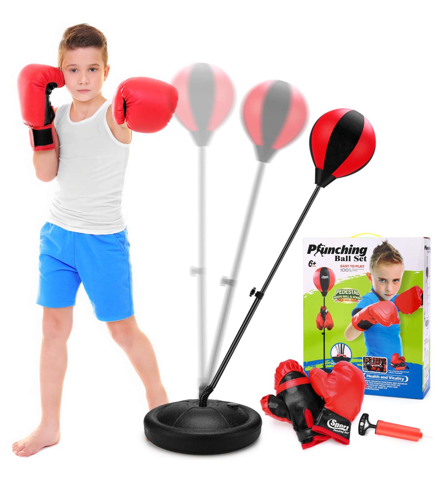 Punching Bag for Kids with Boxing Glove - Adjustable Height Stand | Fun & Exercise for 3-8 Year Olds | Perfect Gift Idea - Buy Online on GoSupps.com