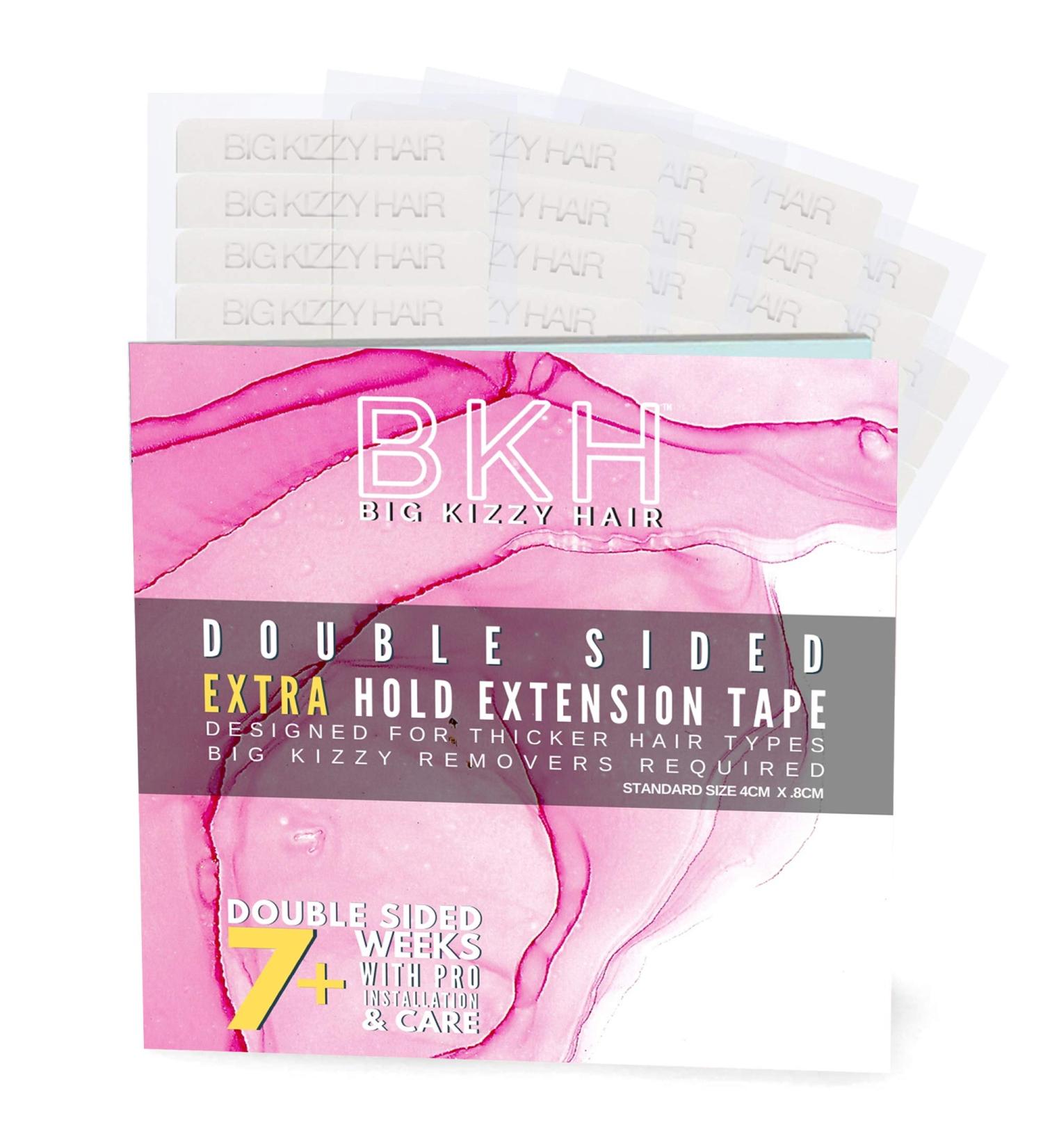 Big Kizzy Extra Hold Double Sided Hair Extension Tape - Professional Grade 4cm x .8cm - 72 Count - Buy Online on GoSupps.com