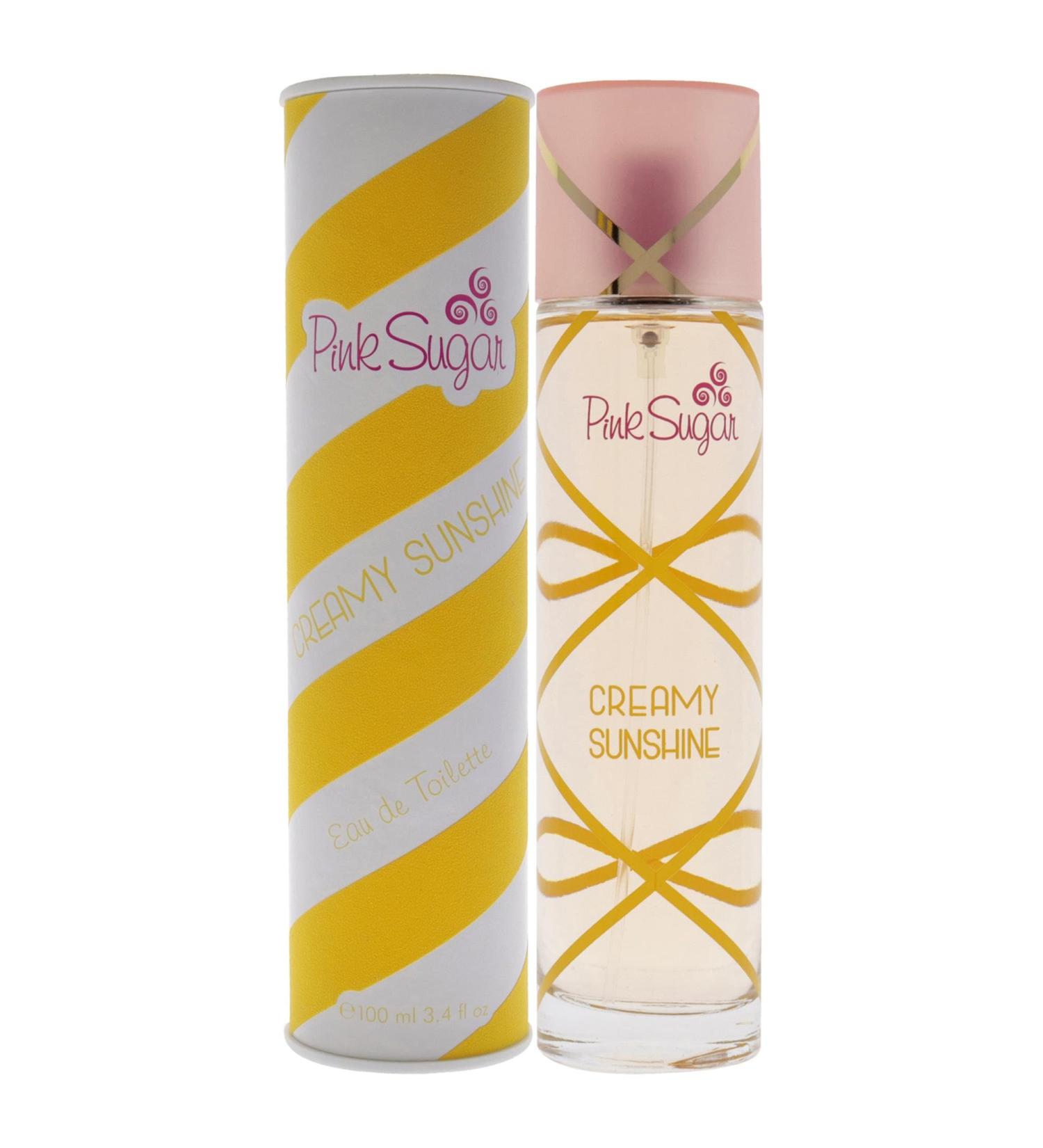 Pink Sugar Creamy Sunshine Fragrance for Women Eau de Toilette Perfume Body Mist Hair Perfume Floral + Fruity Scent Notes of Coconut Milk Mimosa Vanilla and Caramel Eau de Toilette - 3.4 Fl Oz