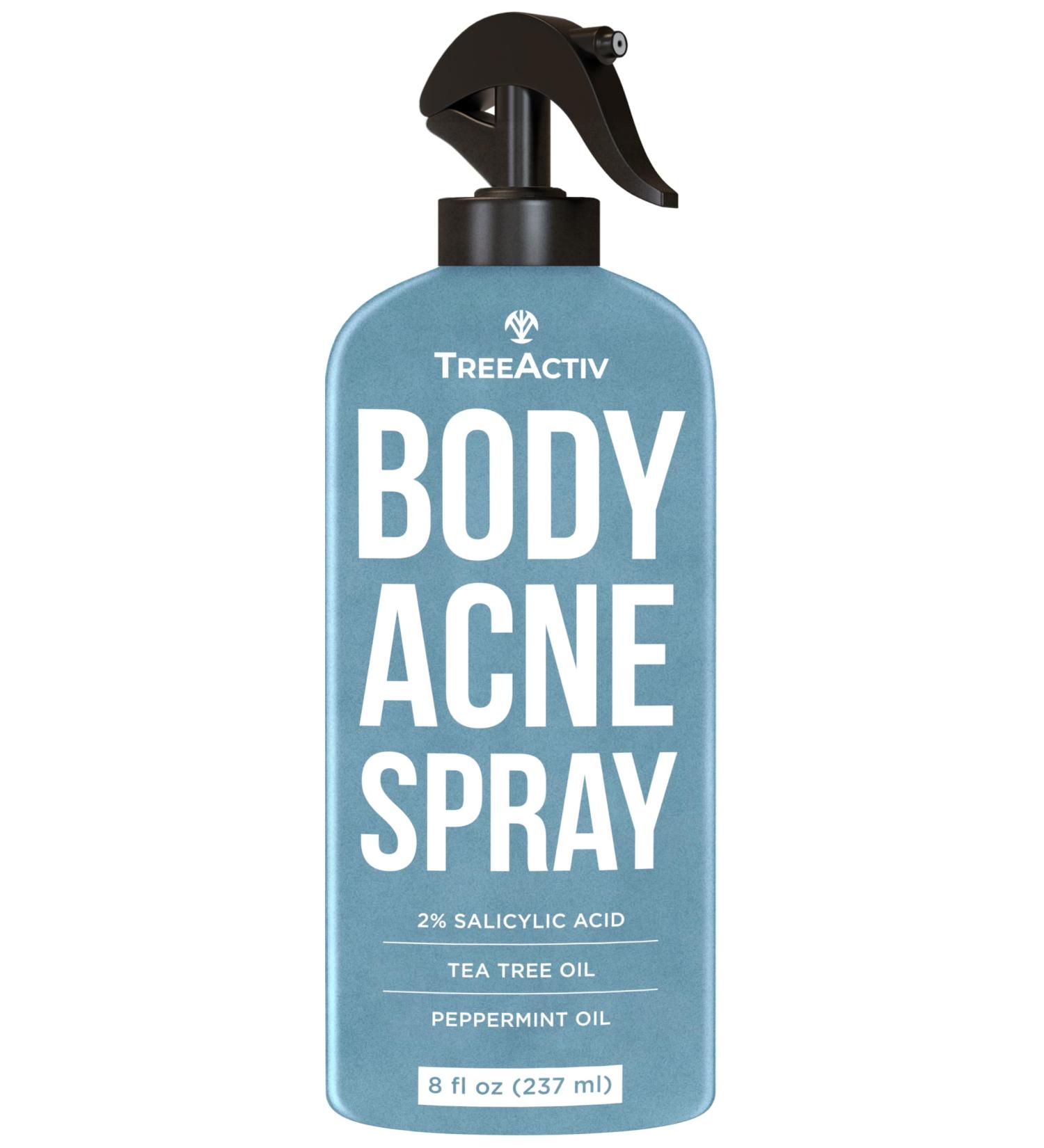 TreeActiv Body & Back Acne Treatment - 2% Salicylic Acid Spray for Cystic Acne Relief | Effective Bacne Spray for Teens & Adults (8 fl oz - Buy Online on GoSupps.com