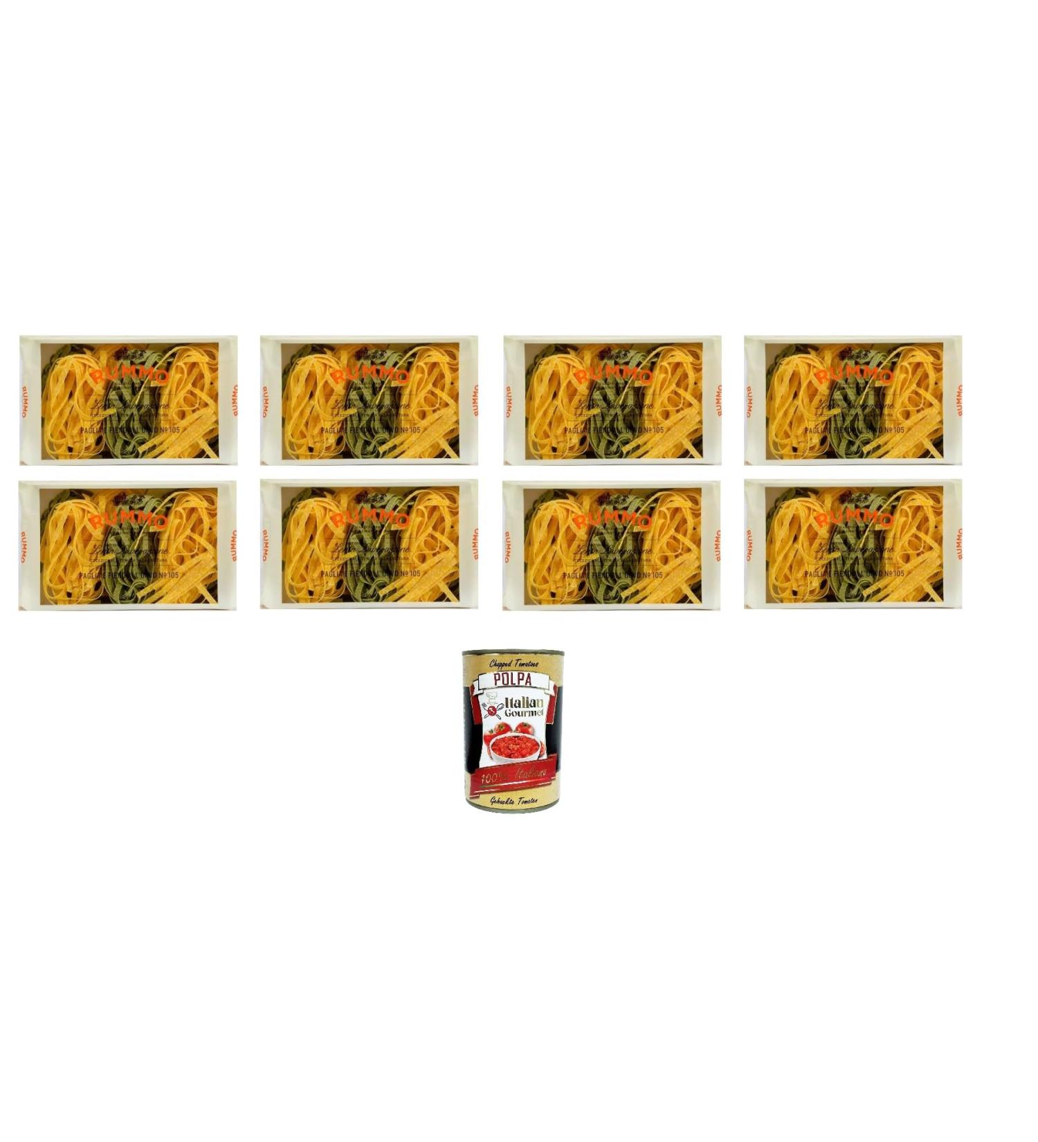  Italian Gourmet E.R. Rummo All Uovo Pack of 8 Paddle and Hay Pasta Bags No. 105 250g + Polpa Italian Gourmet 400g - Buy Online on GoSupps.com