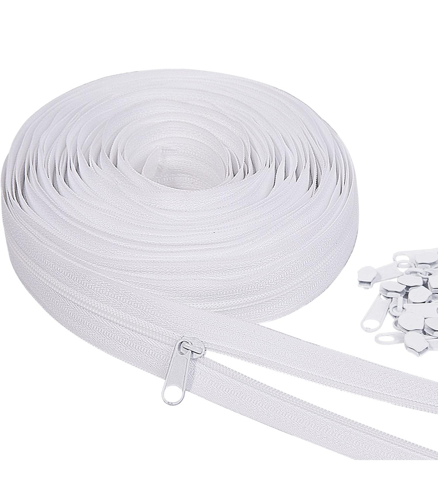 10 Yards Bulk White Nylon Coil Zipper (3 Zippers) with 20PCS Sliders - Replacement Sewing Zipper for DIY Craft Bags by MiniRed - Buy Online on GoSupps.com