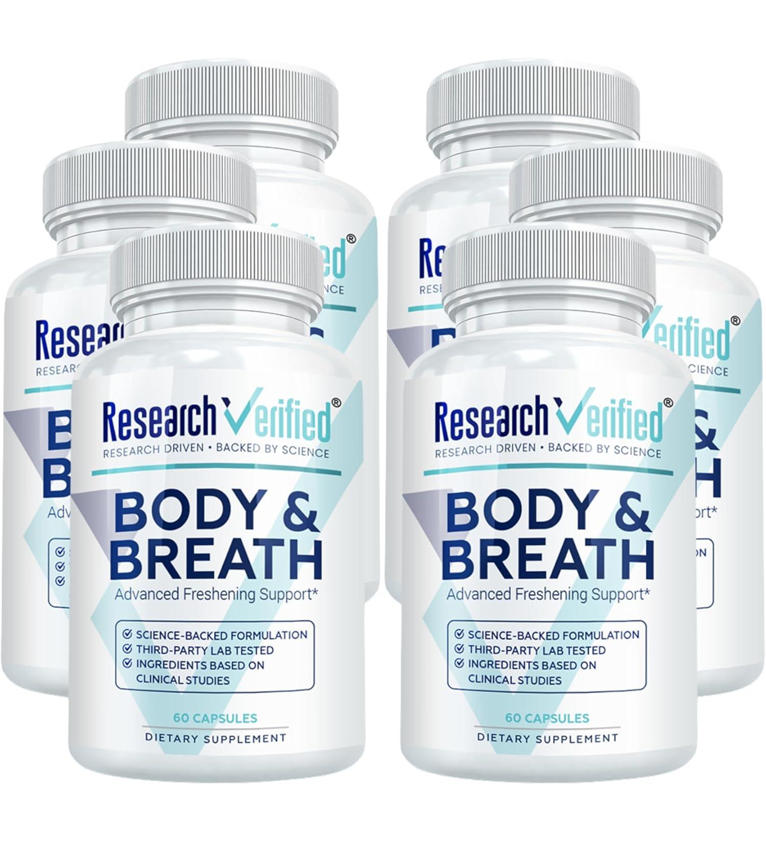 Research Verified Body & Breath Natural Deodorant & Freshener - Bad Breath & Body Odor Supplement - 60 Count (6 Months Supply) - Buy Online on GoSupps.com