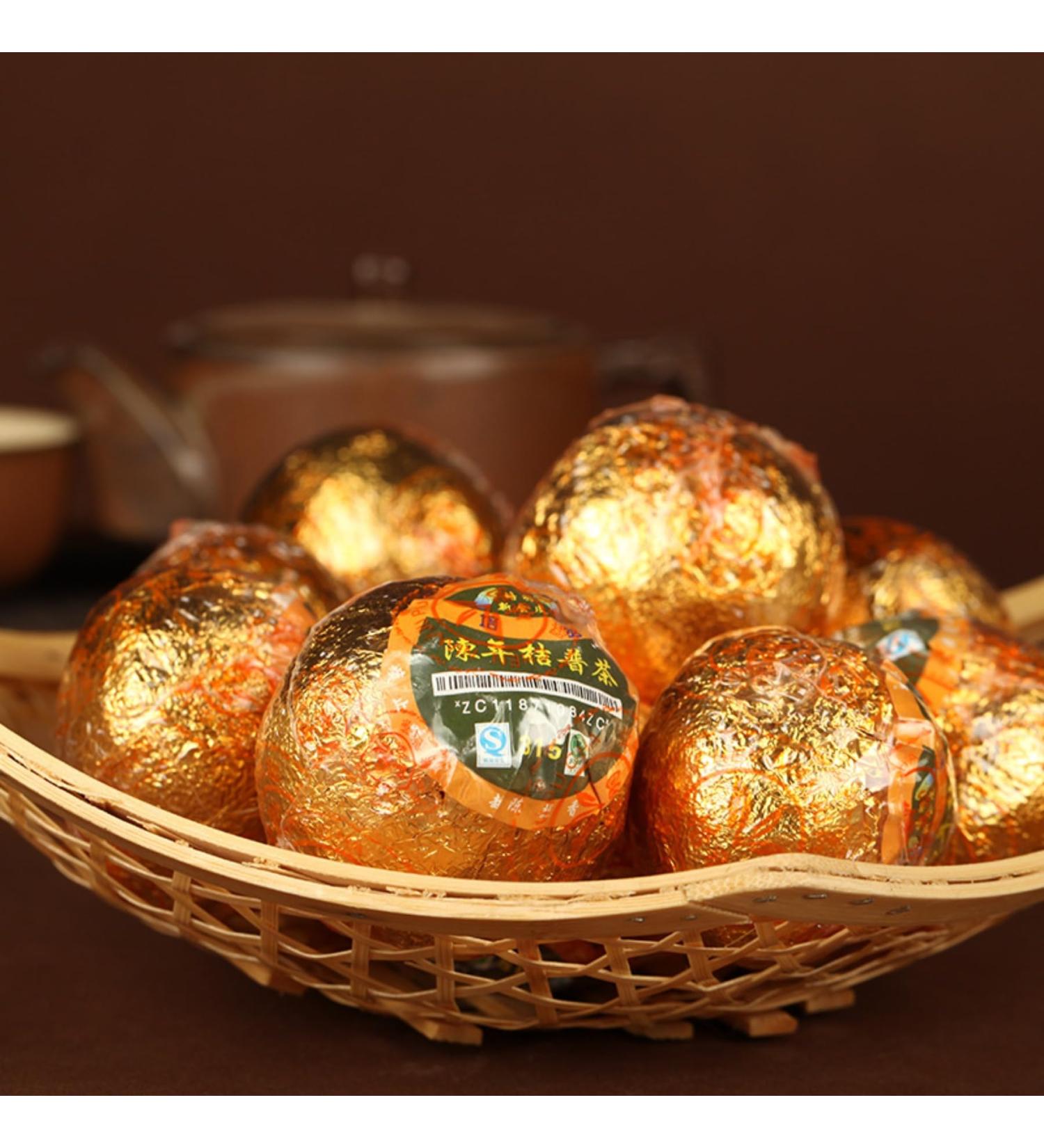 HQZM Xinhui Chenpi Puer Ripe Tea 315 Tangerine Puerh 500g Fruit Scented With A Natural Fragrance Of 1764oz - Buy Online on GoSupps.com