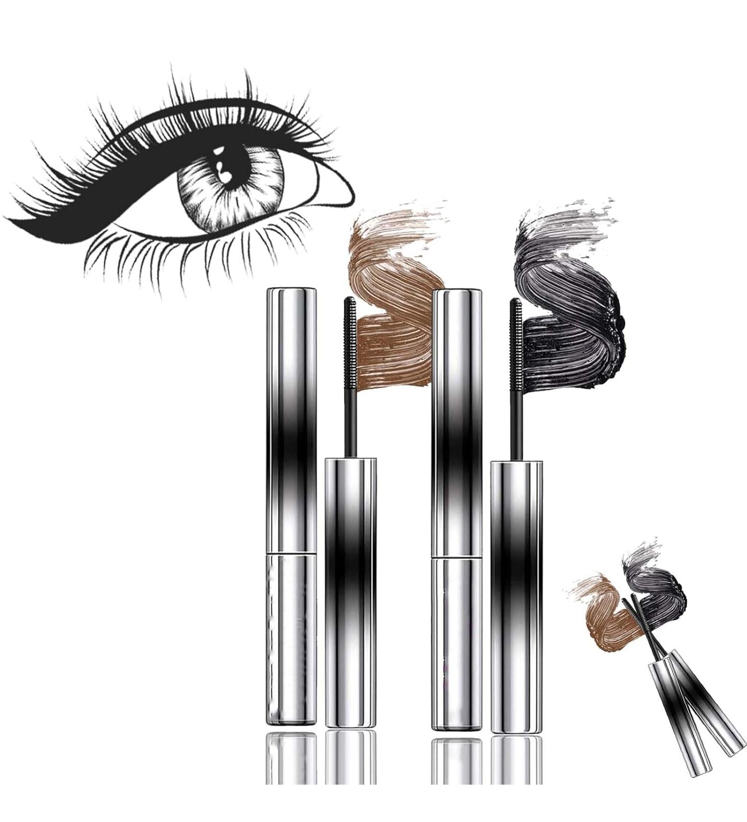 Olivia Blaire Iron Wand Mascara Bristleless Metal Rod Mascara Judy Doll Mascara 3d Curling Eyelash Iron Mascara Waterproof Flake Proof Long Lasting (Black+Brown) - Buy Online on GoSupps.com