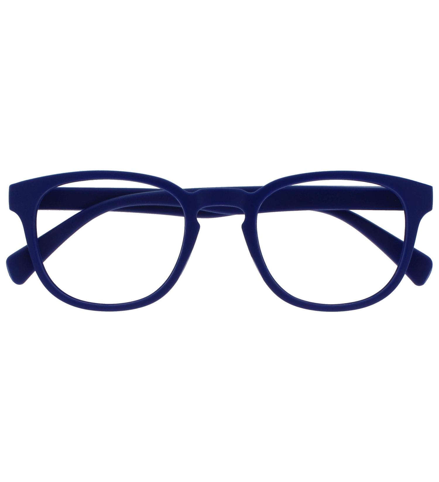 Opulize Pop Reading Glasses - Round Matt Frame - Mid Blue - Spring Hinges - Scratch Resistant - Unisex - Smooth Matt Blue - +3.00 Magnification - Buy Online on GoSupps.com