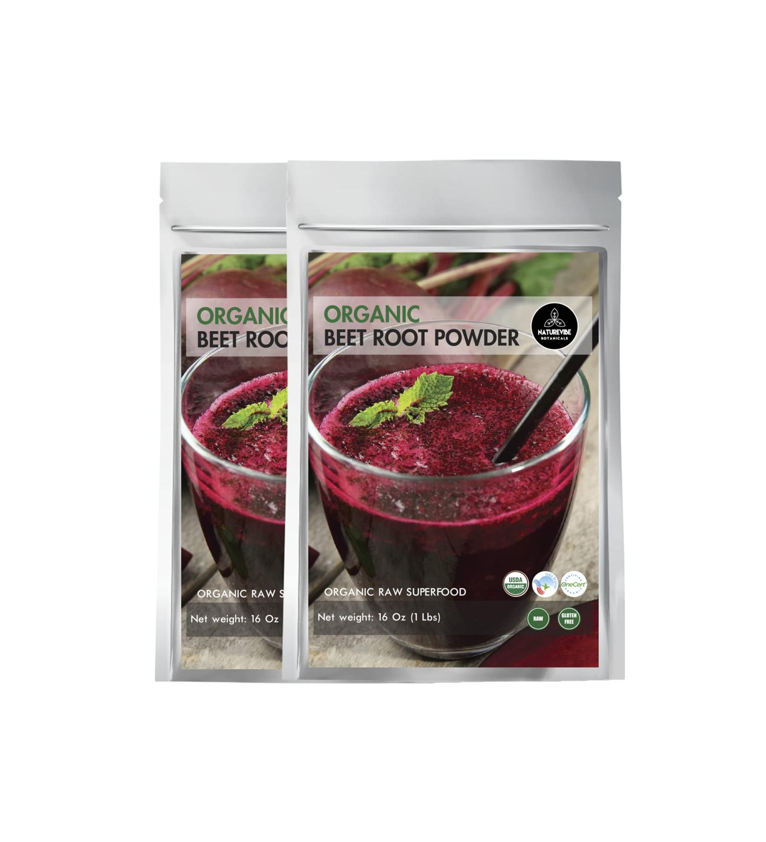 Organic Beet Root Powder (2 lbs) Raw & Non-GMO - 2 Pack (1 lb each) | Nitric Oxide Booster for Stamina & Energy Boost - Buy Online on GoSupps.com