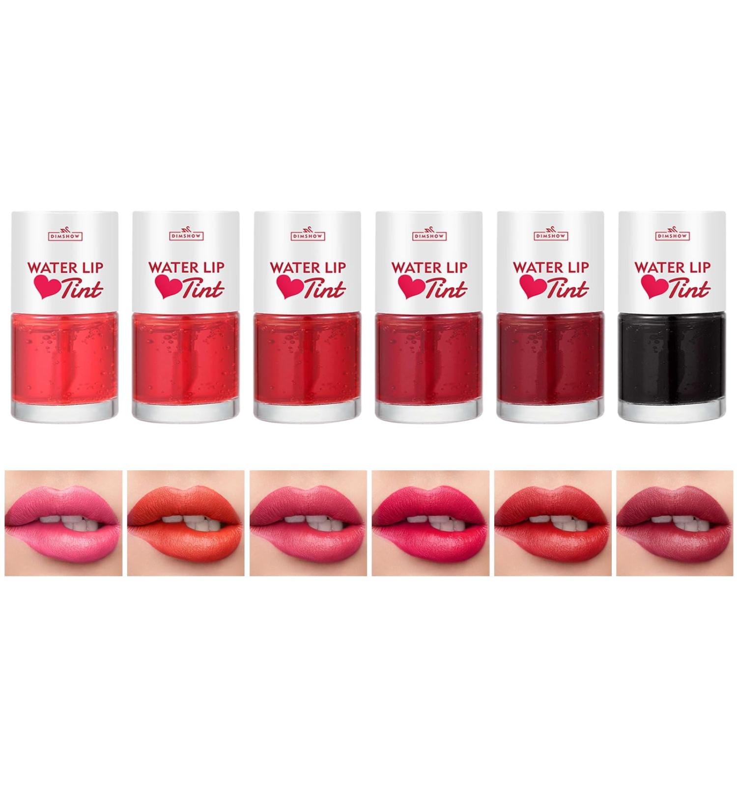 6 Colors Water Lip Stain Makeup Kit | Long-Lasting Waterproof Lip Tint for Women | Moisturizing Matte Liquid Lipstick | Vivid Color & Non-Sticky Finish - 1.6fl oz - Buy Online on GoSupps.com