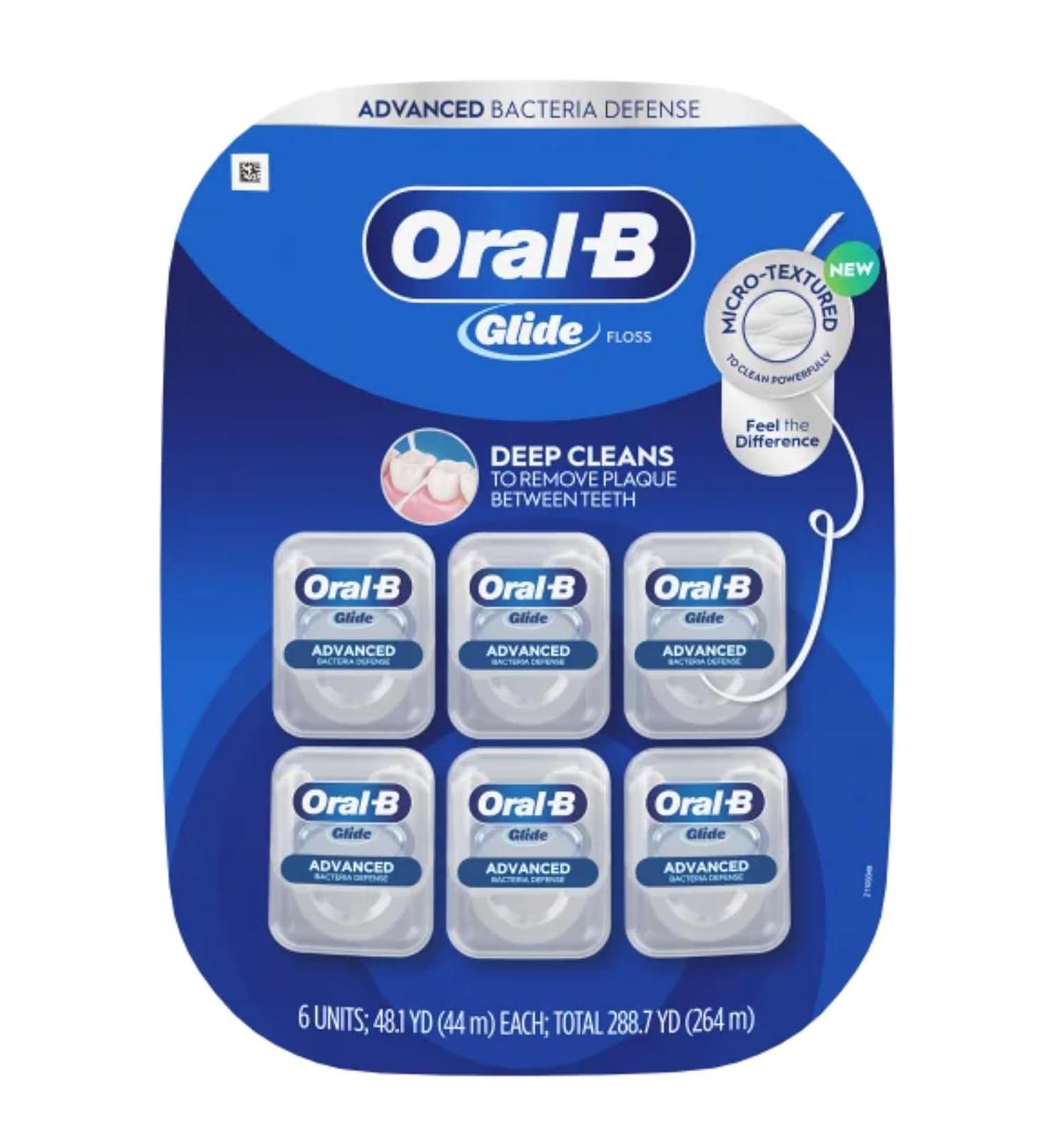 Oral-B Glide Pro-Health Advanced Floss - 6 Count Pack | Dentist Recommended - Buy Online on GoSupps.com