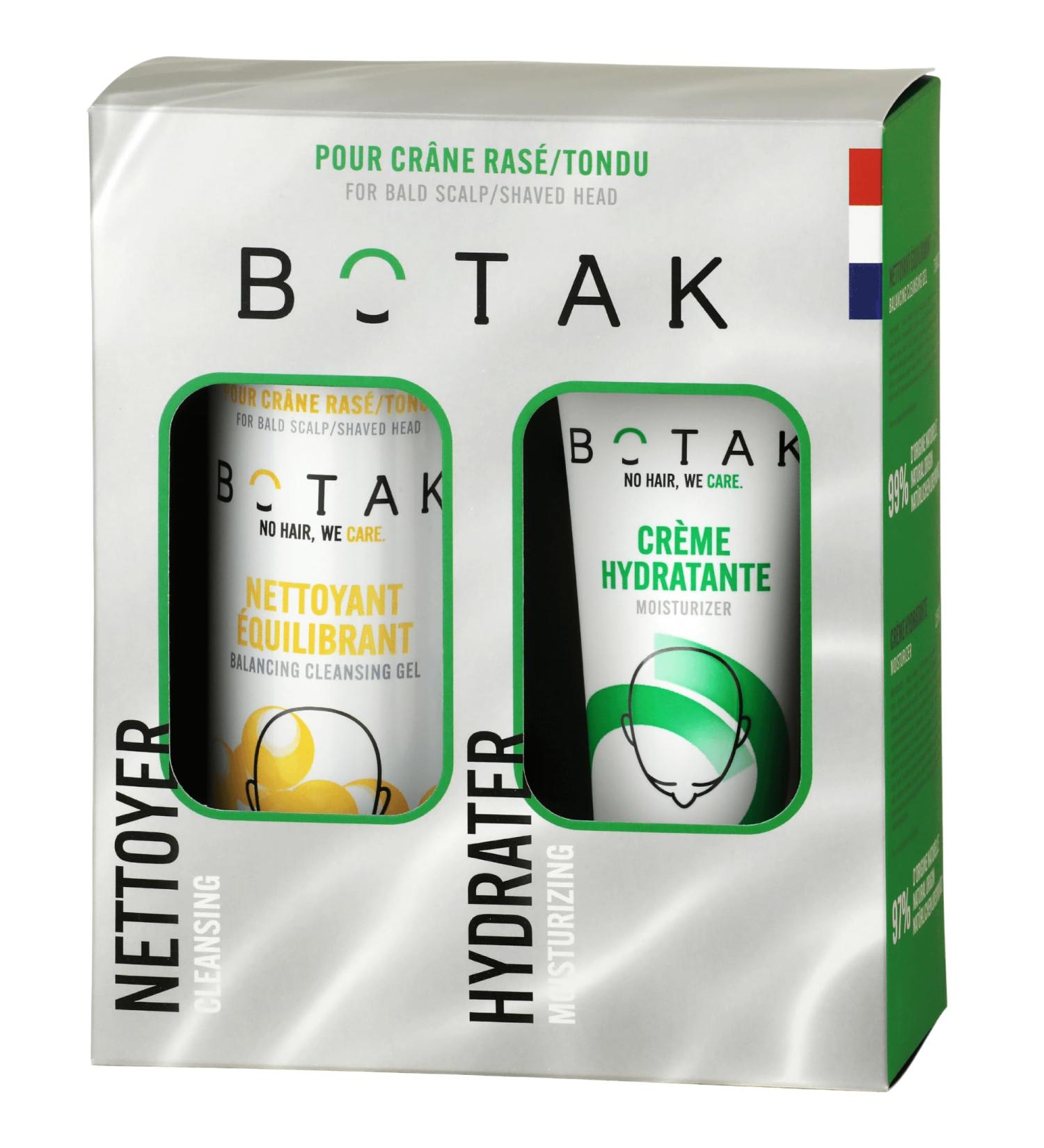 BOTAK Gift Set for Shaved/Shorn/Bald Head Care | 99% and 97% Natural Origin Vegan French | Daily Routine | Regulates pH and Microbiome - Buy Online on GoSupps.com