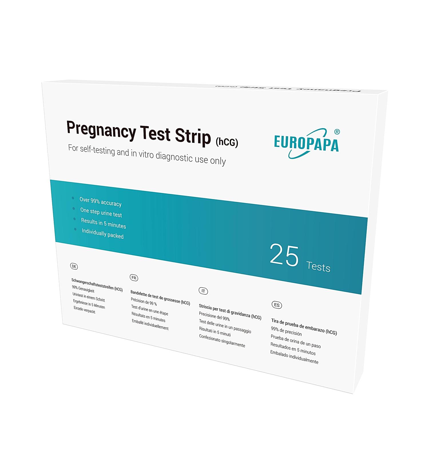 Buy Europapa 25 Ultra-Sensitive Pregnancy Tests - Early Detection & Accurate Results - Fast Shipping Worldwide - Buy Online on GoSupps.com
