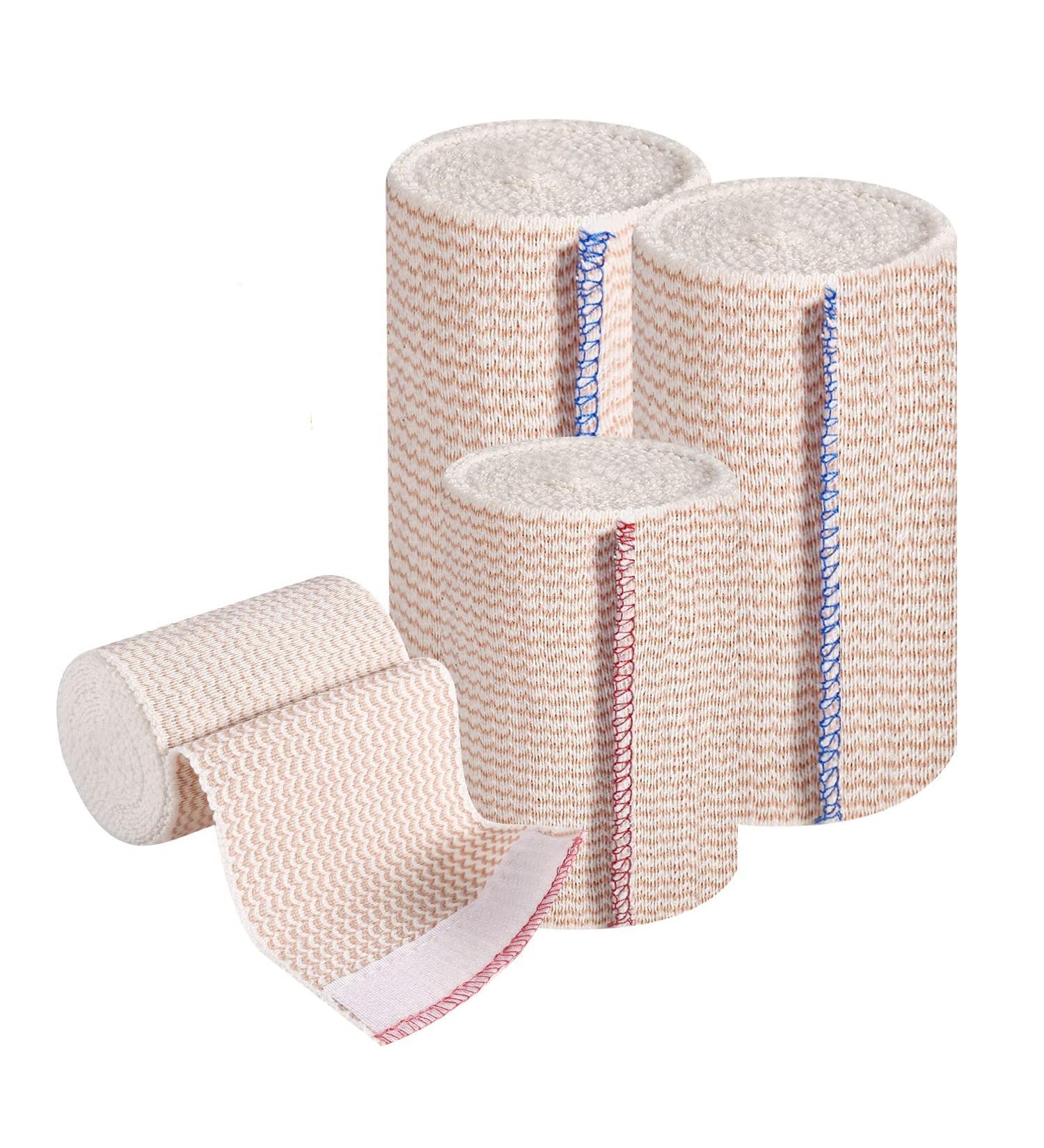 Elastic Bandage Wrap - Ourmed Compression Bandage 4 Pack for Sports Injuries - Latex Free, Self Closure, Extra Clips - Wrist, Ankle, First Aid - Buy Online on GoSupps.com