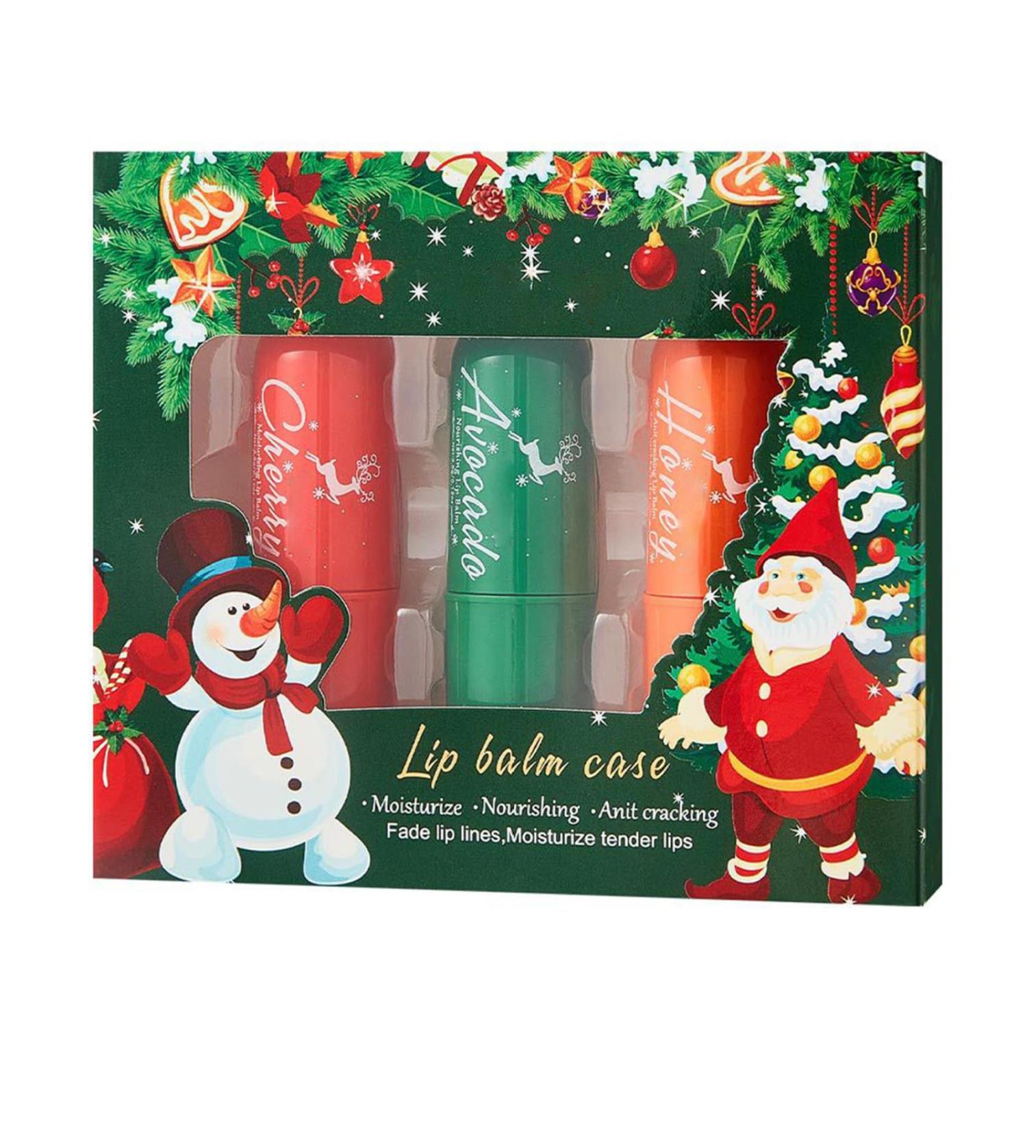 JEYPINMI Christmas Gift Lip Balm Set - 3 Pack Hydrating Fruit Flavored Balms Stocking Filler for Women Men Teens Green One Size One Size Green - Buy Online on GoSupps.com
