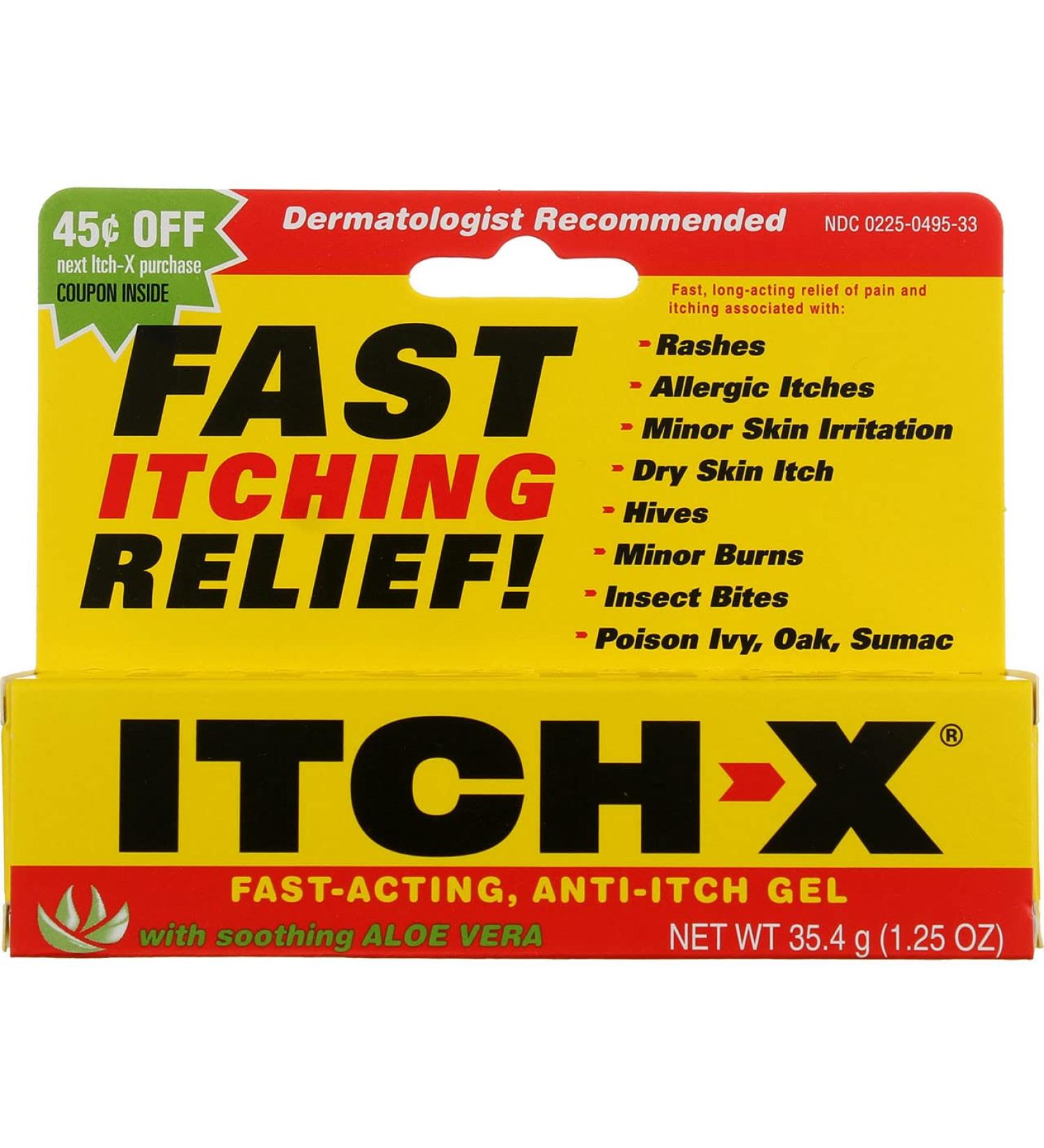 ITCH-X Anti-Itch Gel 1.25 oz (Pack of 2) - Fast-Acting Relief for Itchy Skin - Buy Online on GoSupps.com