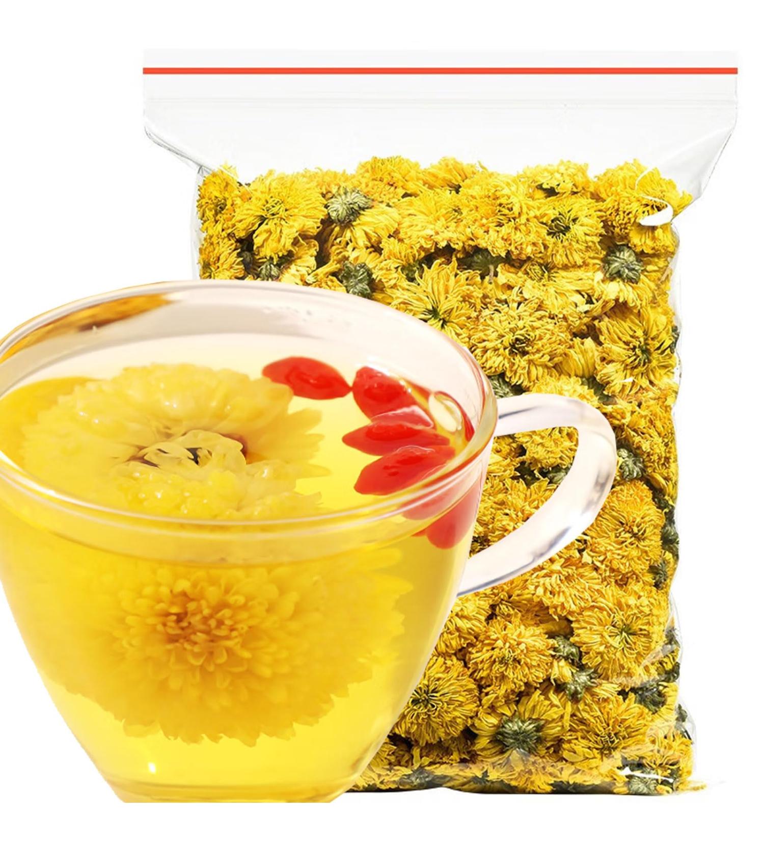Chrysanthemum Tea 150g Chrysanthemum Tea Big Rhubarb Flower Yellow Chrysanthemum Tea Loose Leaf Edible yellow tea - Buy Online on GoSupps.com