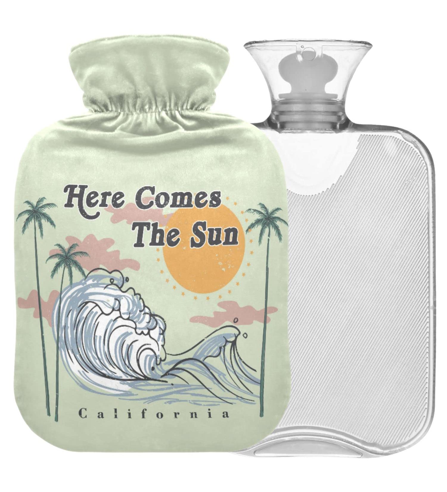 Naanle Palm Sea Wave Hot Water Bottle - Transparent Hand & Foot Warmer for Pain Relief | 1L Heat & Cold Therapy - Buy Online on GoSupps.com