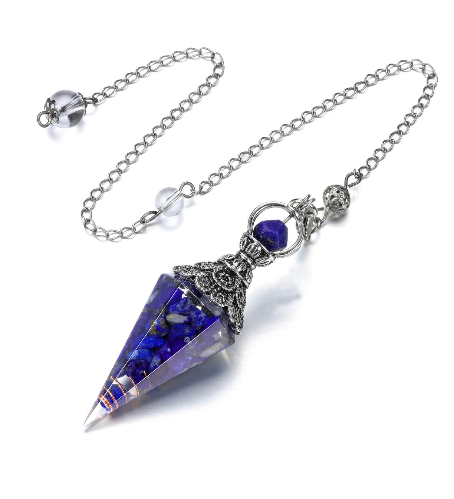 Go Jewelry Lapis Lazuli Pendulum Pendant with Chain for Reiki Healing Dowsing & Scrying | International Shipping - Buy Online on GoSupps.com