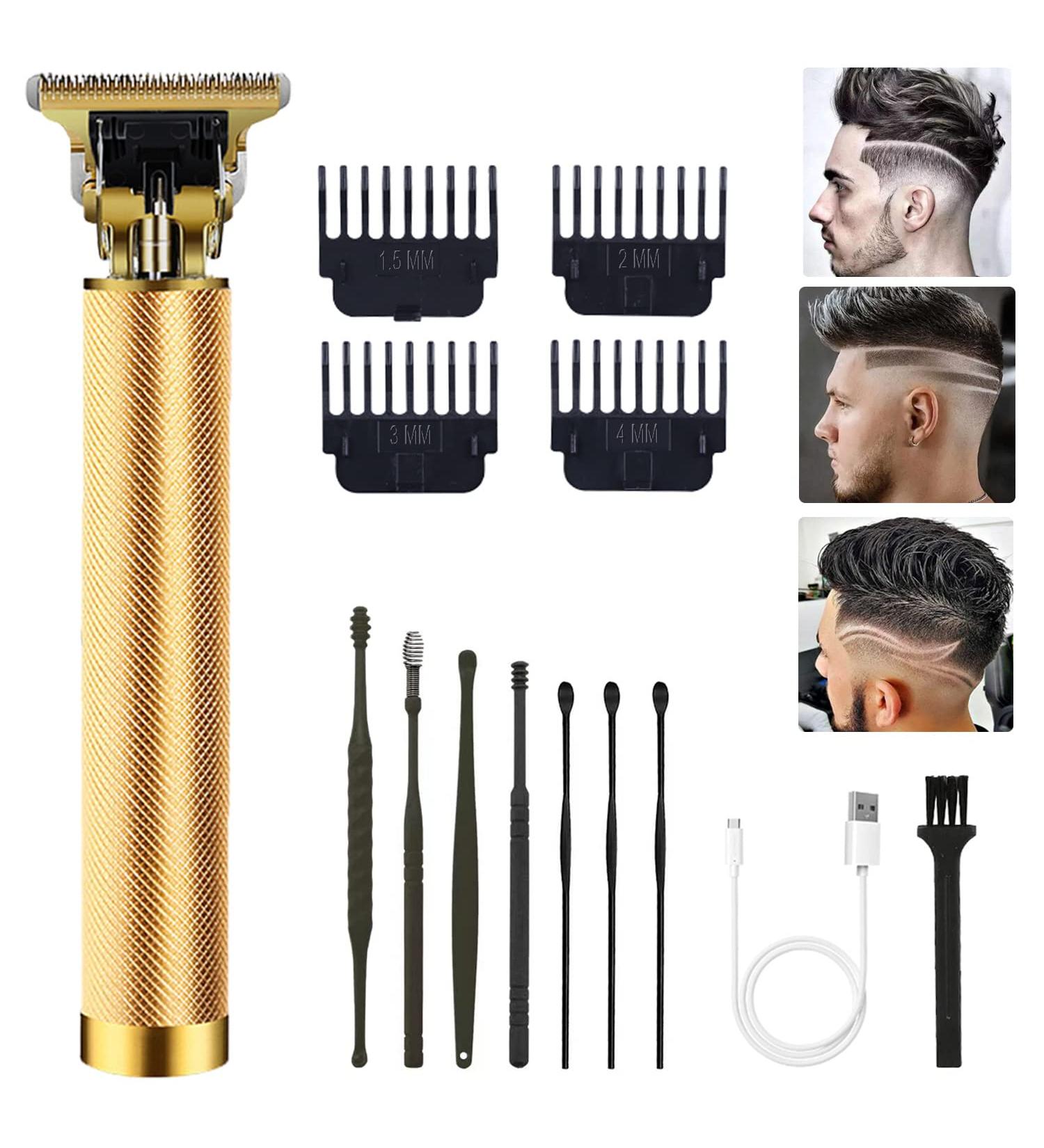 Men's Hair Clippers & Trimmer Set - Zero Gapped T Blade, Cordless & Rechargeable - Gold - Buy Online on GoSupps.com