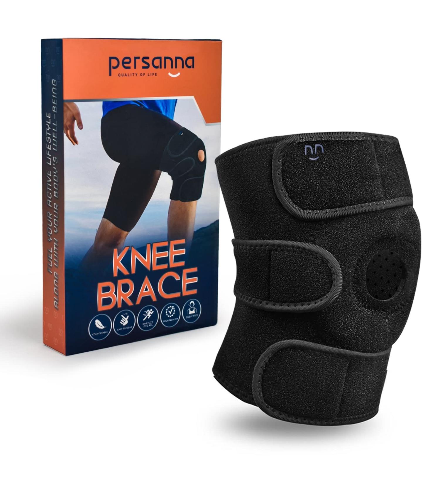 Persanna Adjustable Knee Brace for Pain Relief and Joint Support Meniscus Injuries Arthritis Weightlifting Crossfit Sports Men Women