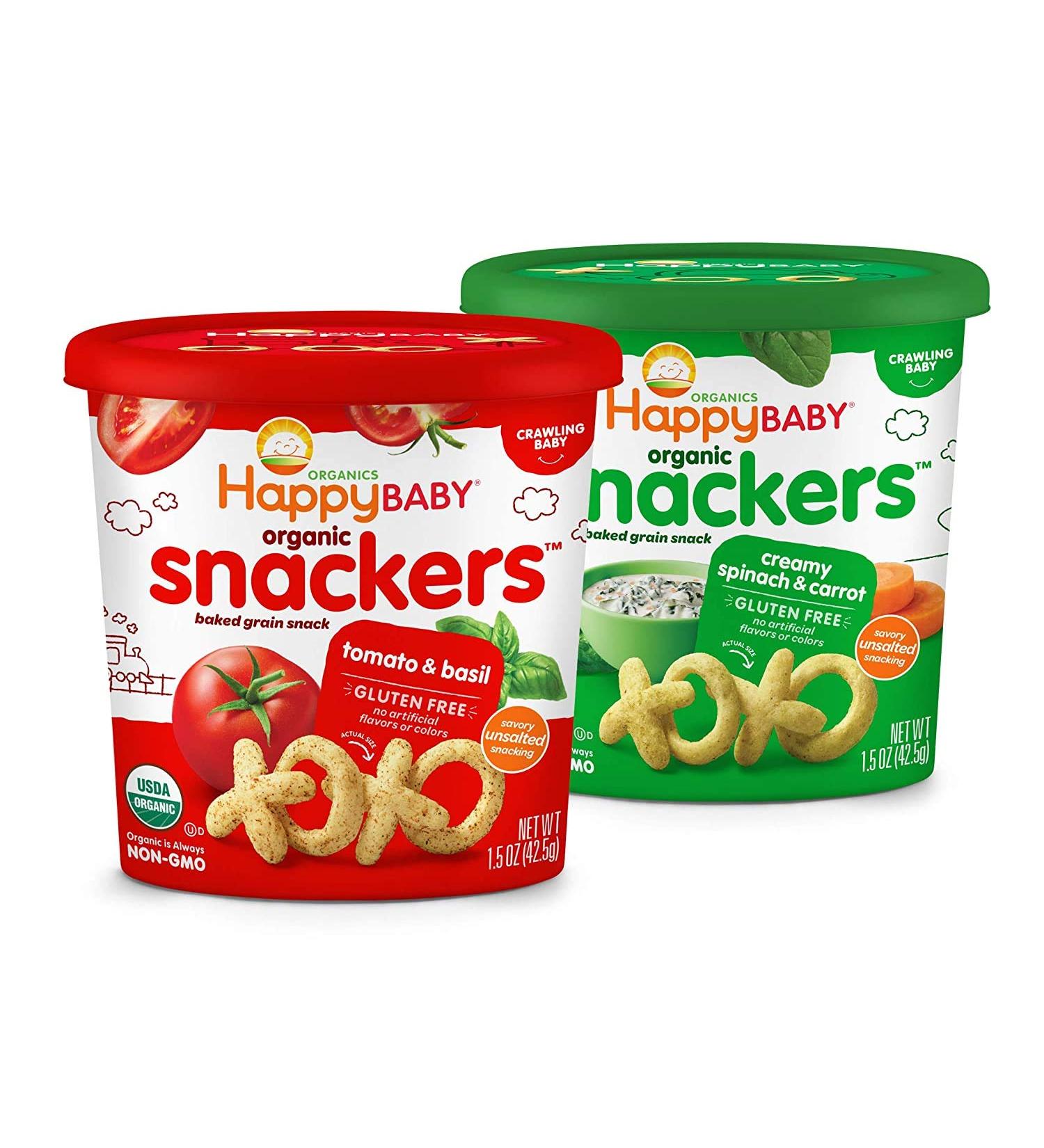 Happy Baby Organics Snackers Baked Grain Snack Veggie Variety Pack - 1.5oz (Pack of 6) - Buy Online on GoSupps.com