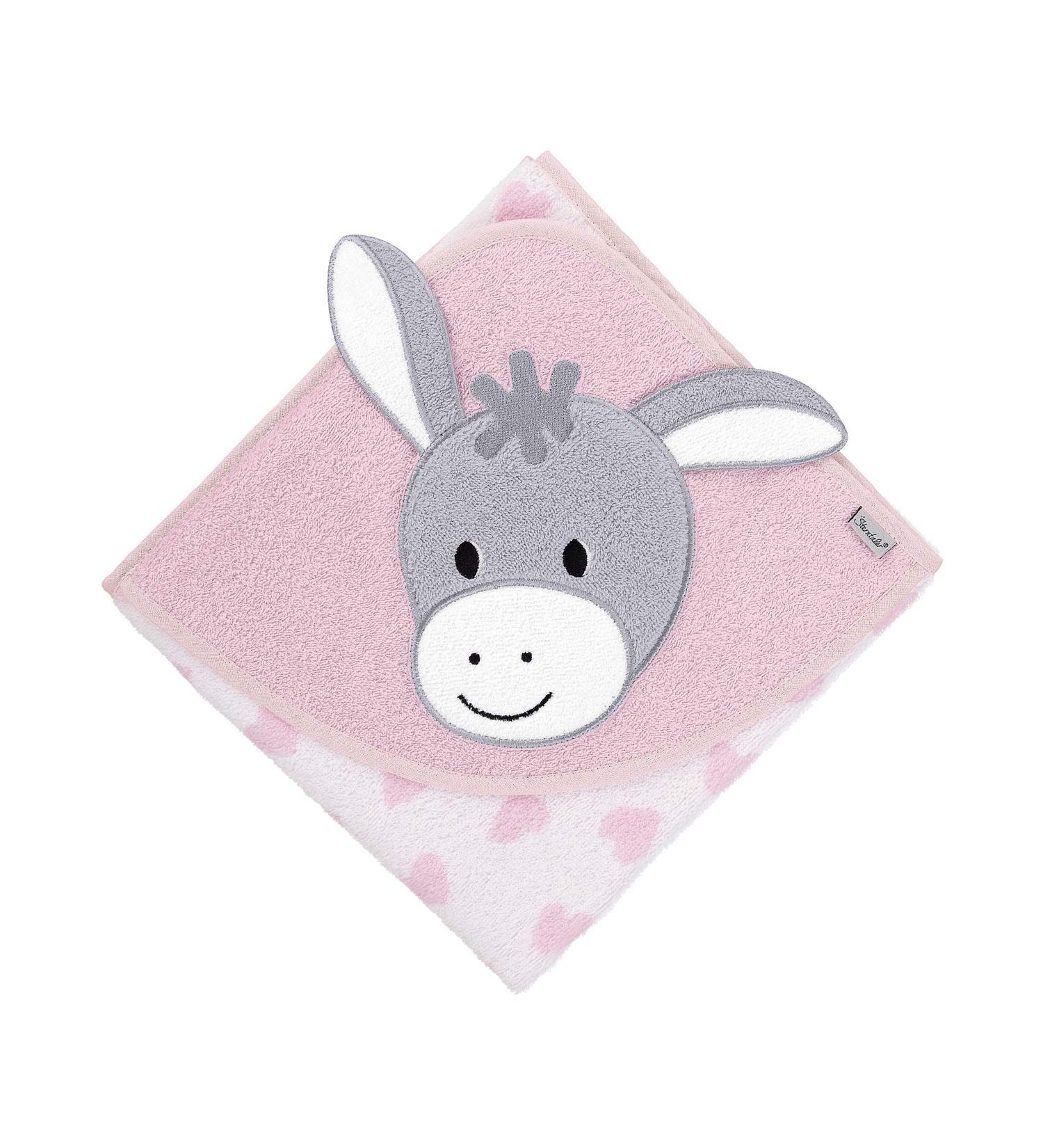 Buy Sterntaler Emmi Girl Hooded Bath Towel - Pink Donkey 80x80 cm for Babies Ships Internationally - Buy Online on GoSupps.com