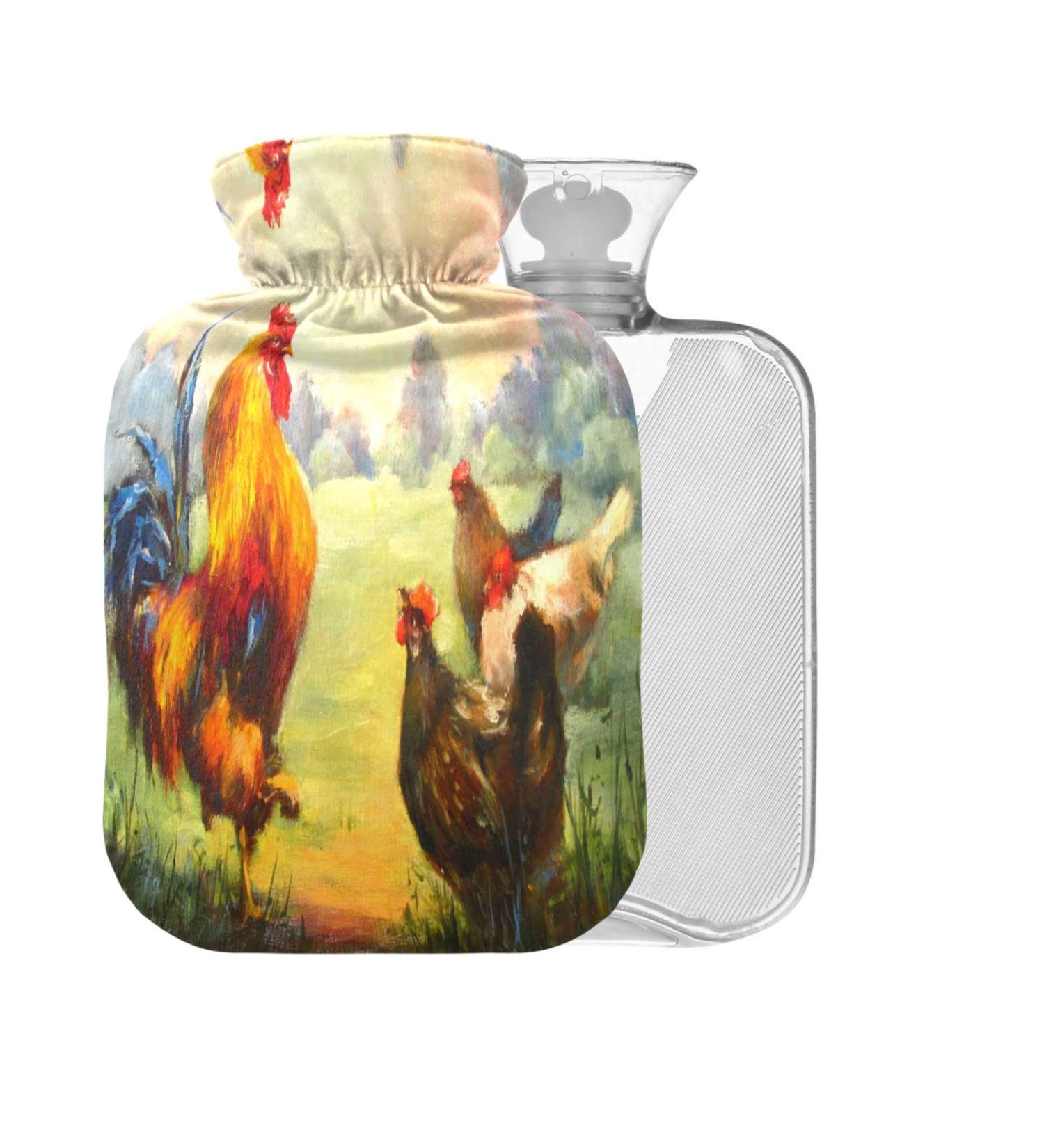 Hot Water Bottle with Cover - 1L Small Pain Relief for Bed Hands & Feet - BPA-Free - Buy Online on GoSupps.com