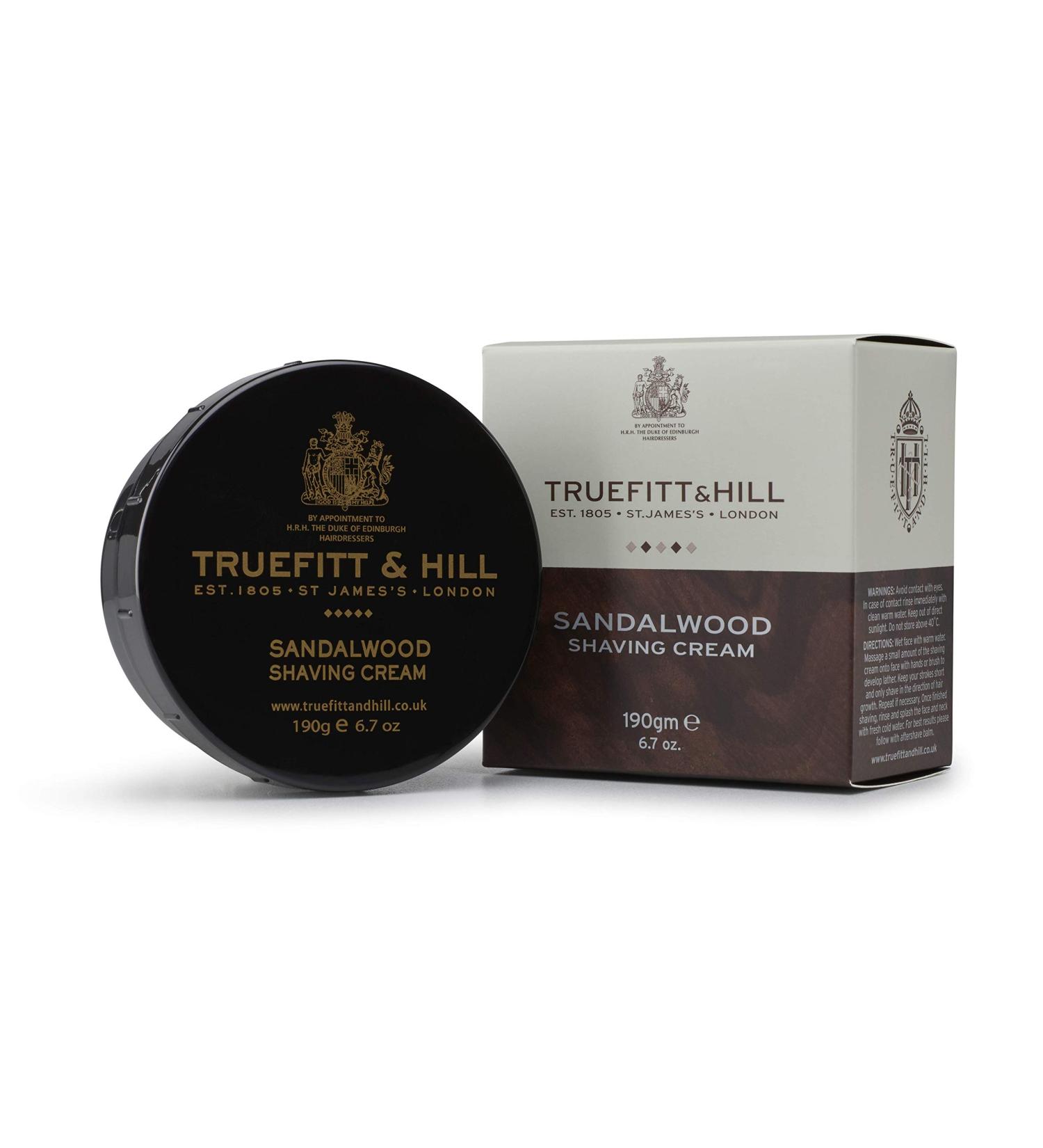 Truefitt & Hill Sandalwood Shaving Cream Bowl - 6.7 oz | Hydrating & Smooth Glide Formula for Close Shave - Buy Online on GoSupps.com