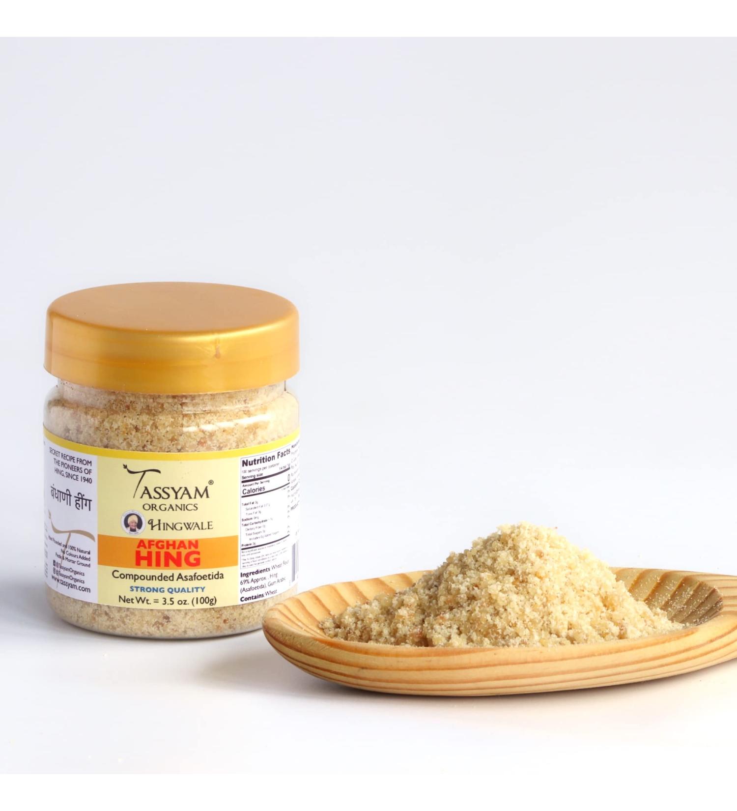 Tassyam Hingwale Asafetida 3.5 oz (100g) - Afghan Hing, Hand-Pounded, Natural Onion Garlic Substitute - Buy Online on GoSupps.com