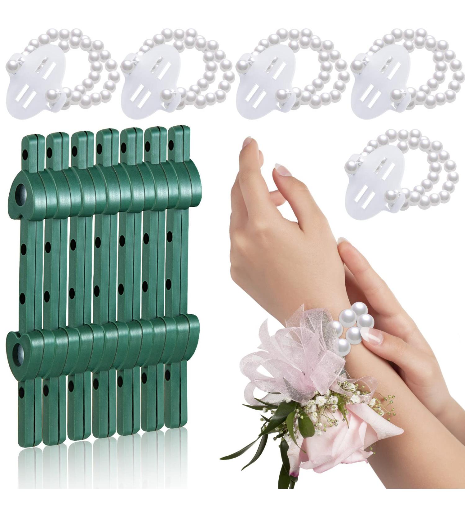 Floral Boutonniere Magnets & Elastic Pearl Wristlets - Wedding & Prom Corsage Accessories - Buy Online on GoSupps.com