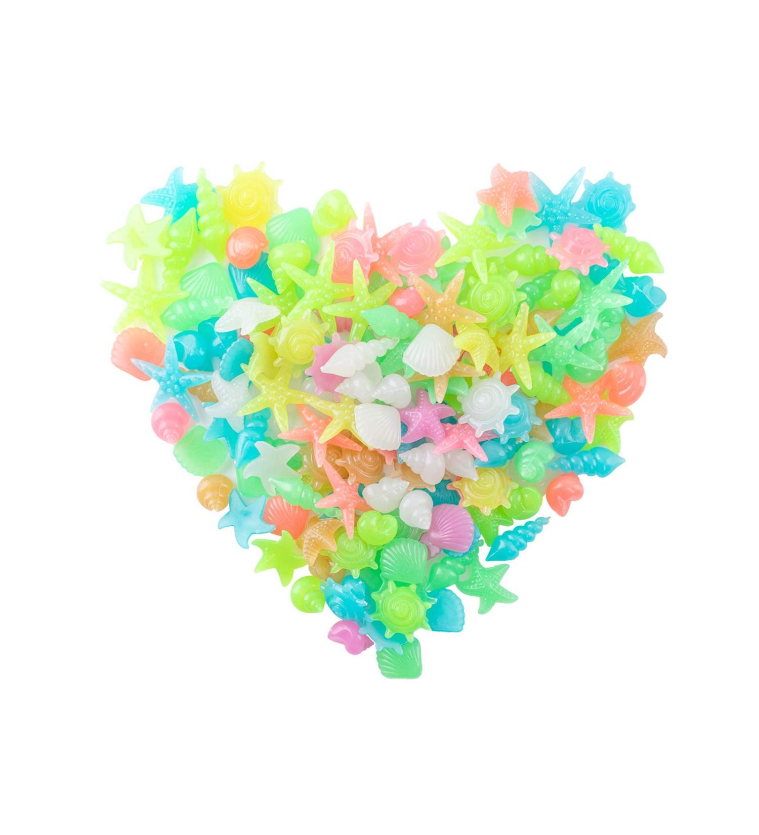 Halcyer 150-Piece Fluorescent Pebbles - Bright Colorful Night Light Stones for Aquarium and Garden Decoration - Buy Online on GoSupps.com