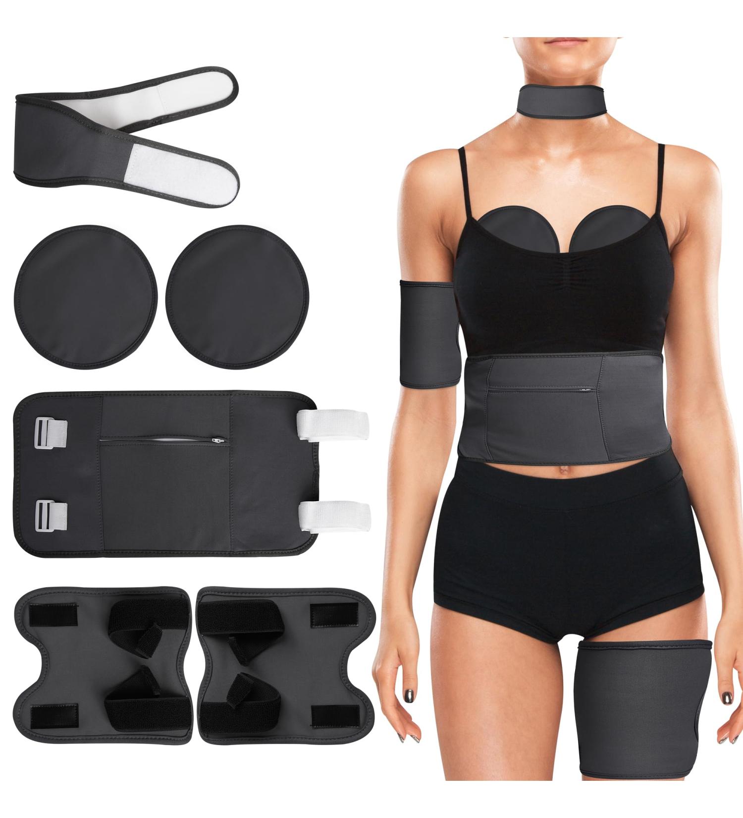 Black Castor Oil Pads for Weight Loss | Adjustable Wraps for Waist Feet Body & Neck - Unisex - Buy Online on GoSupps.com